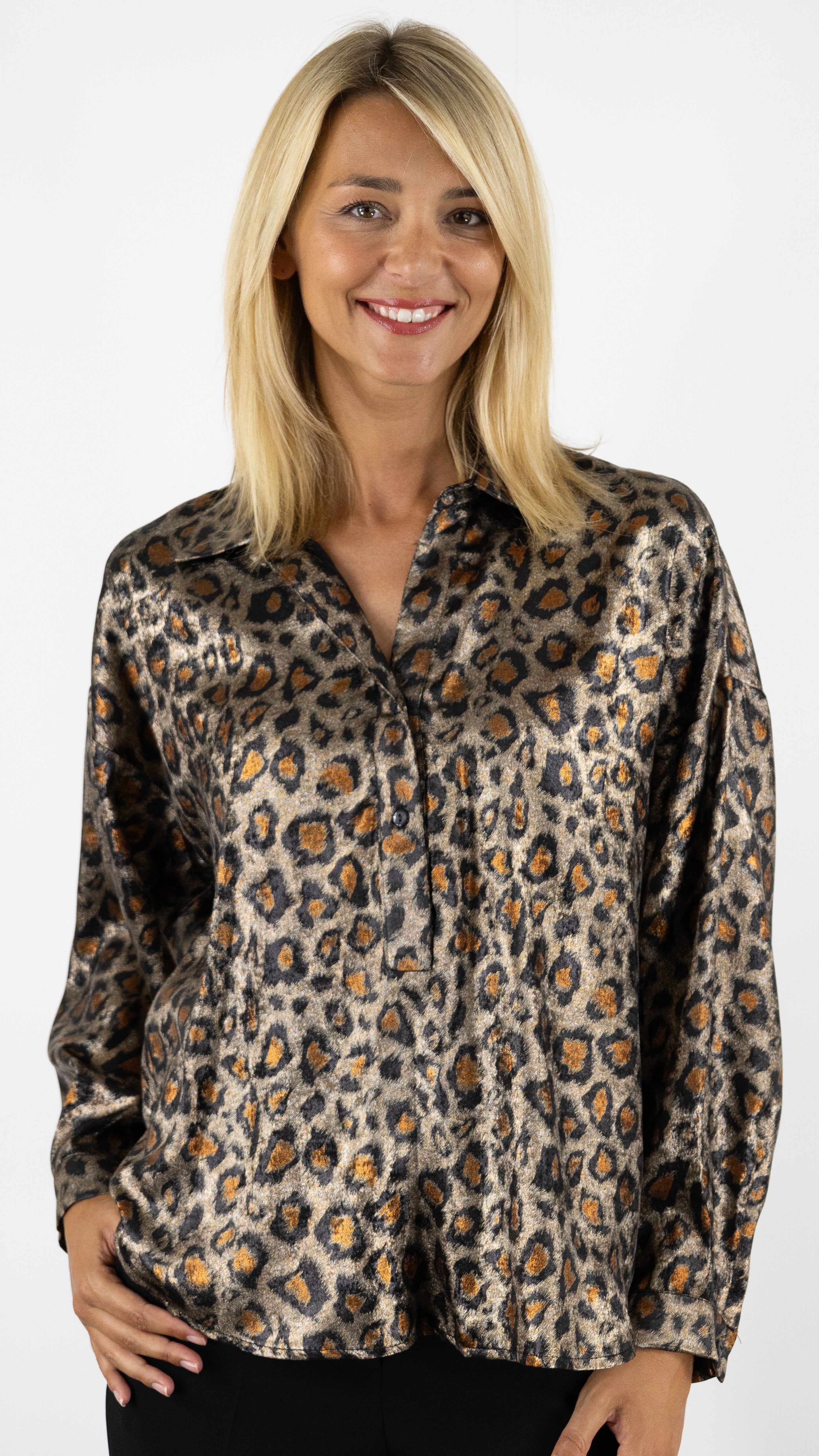 BLOUSE EN LUREX NELLY SCARLET ROOS#COLOR_LEOPARD LUREX