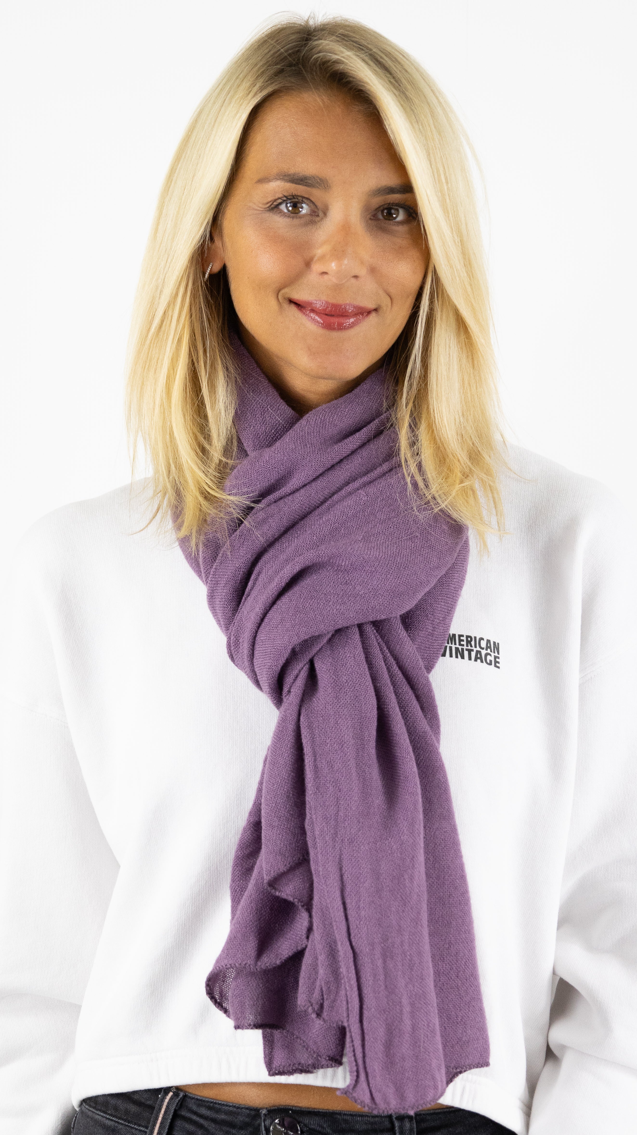 ECHARPE CHECHE BORDS COUSUS VOUS 39645 #COLOR_1100/LILAS CLAIR