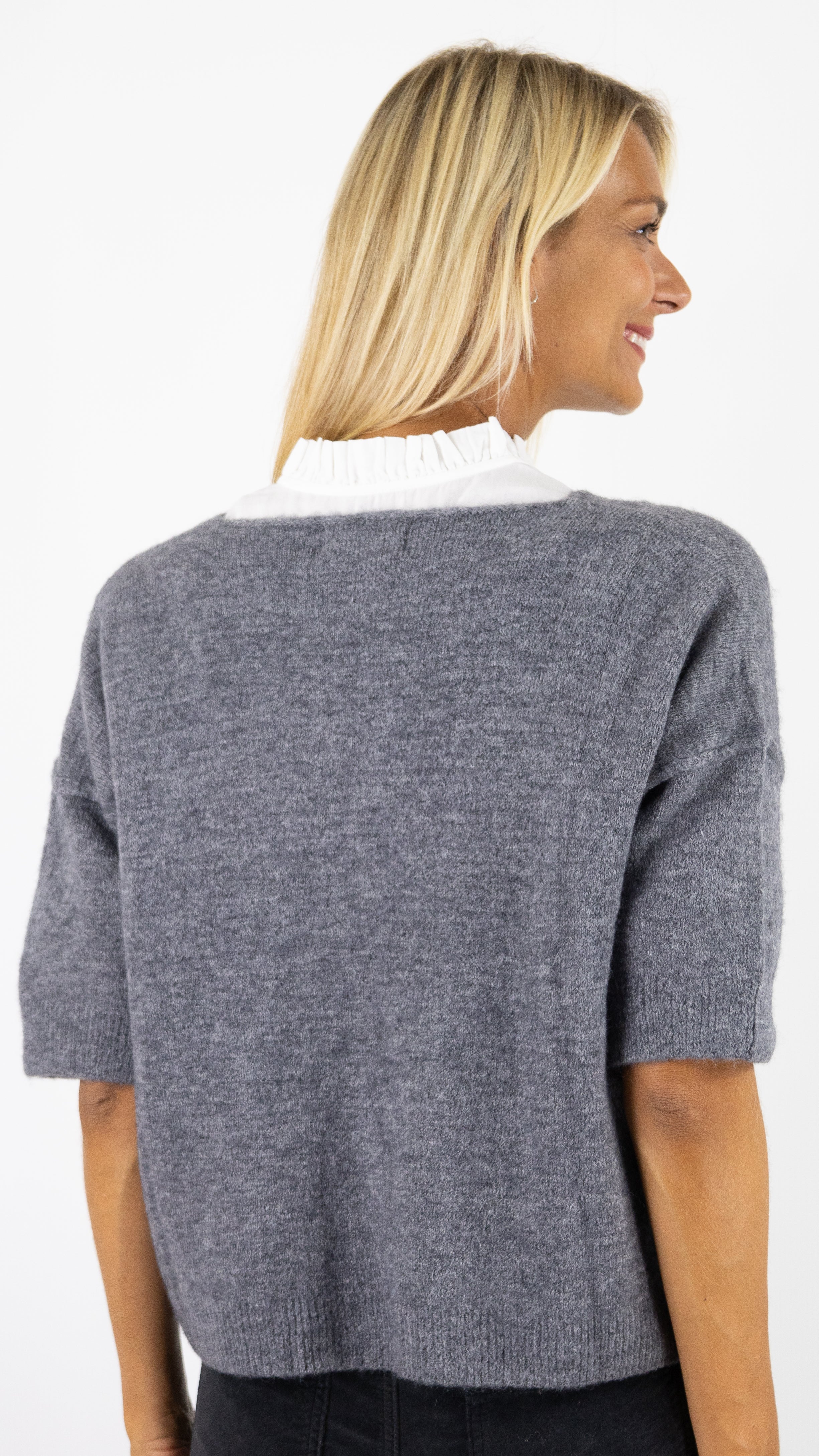 PULL V MANCHES 3/4 MAMOUCHKA 7329#COLOR_GRIS