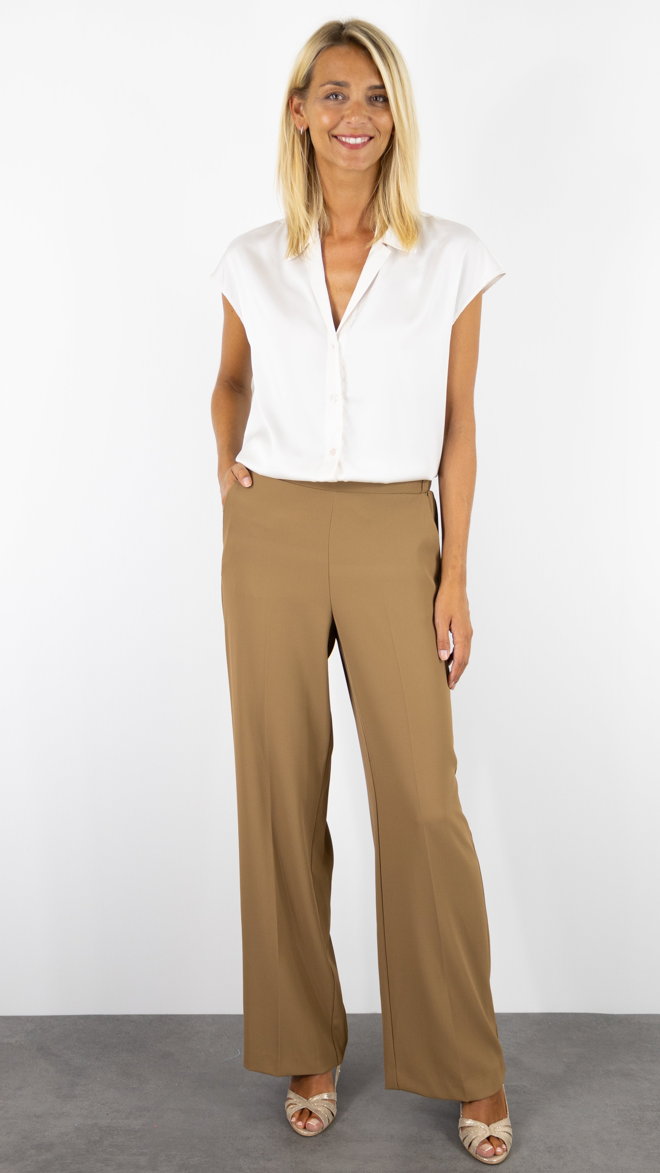 PANTALON TAILLE ELASTIQUE P4LOIGC IMPERIAL CAMEL