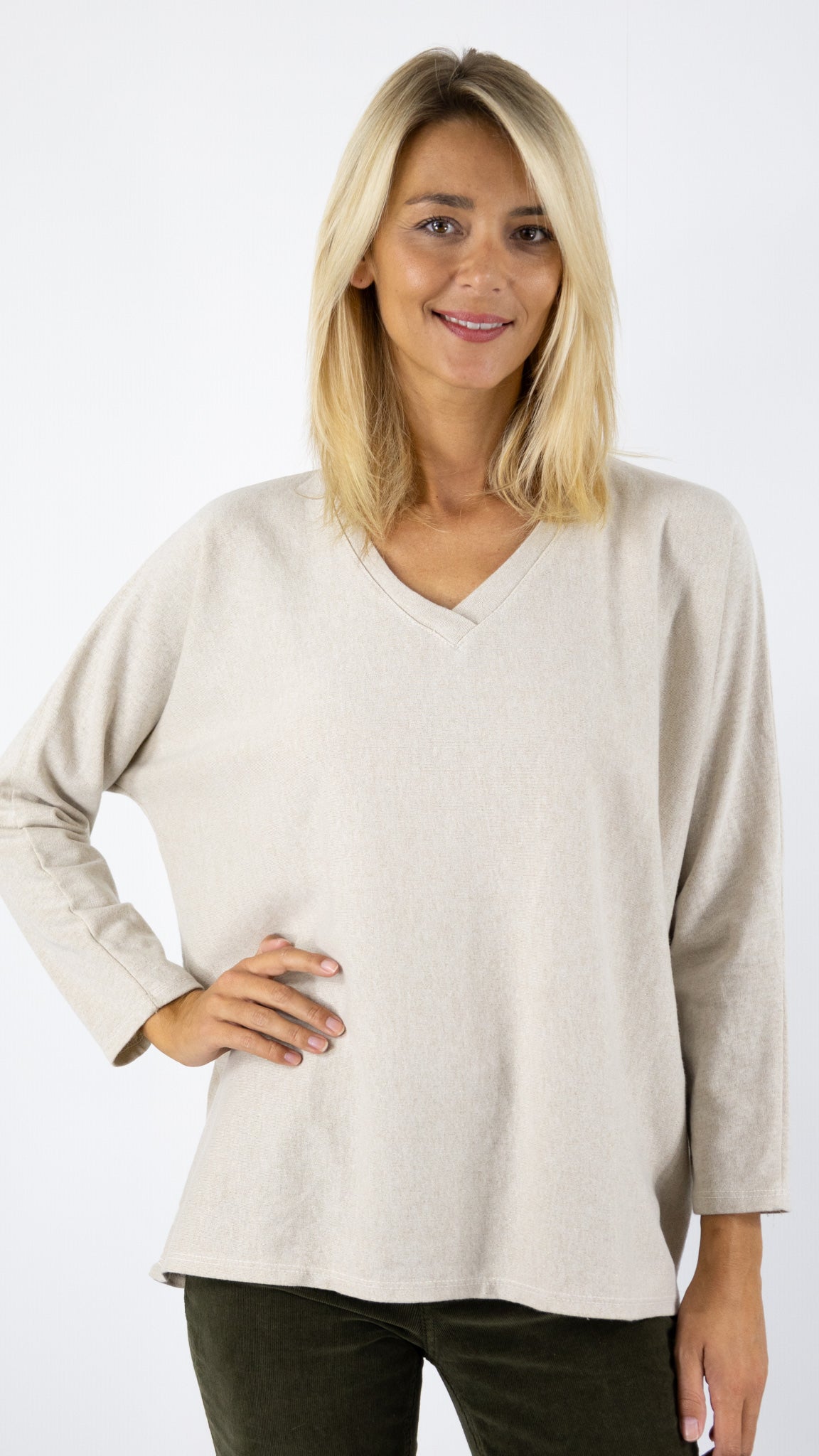 PULL V SWEAT ANDROMEDE 83842 BEIGE