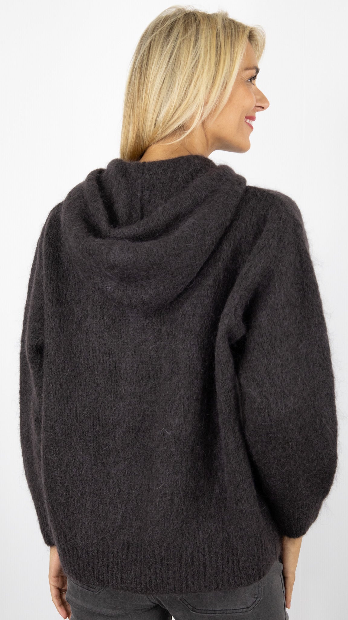 PULL A CAPUCHE EN MOHAIR NAIS 11031#COLOR_CHOCO