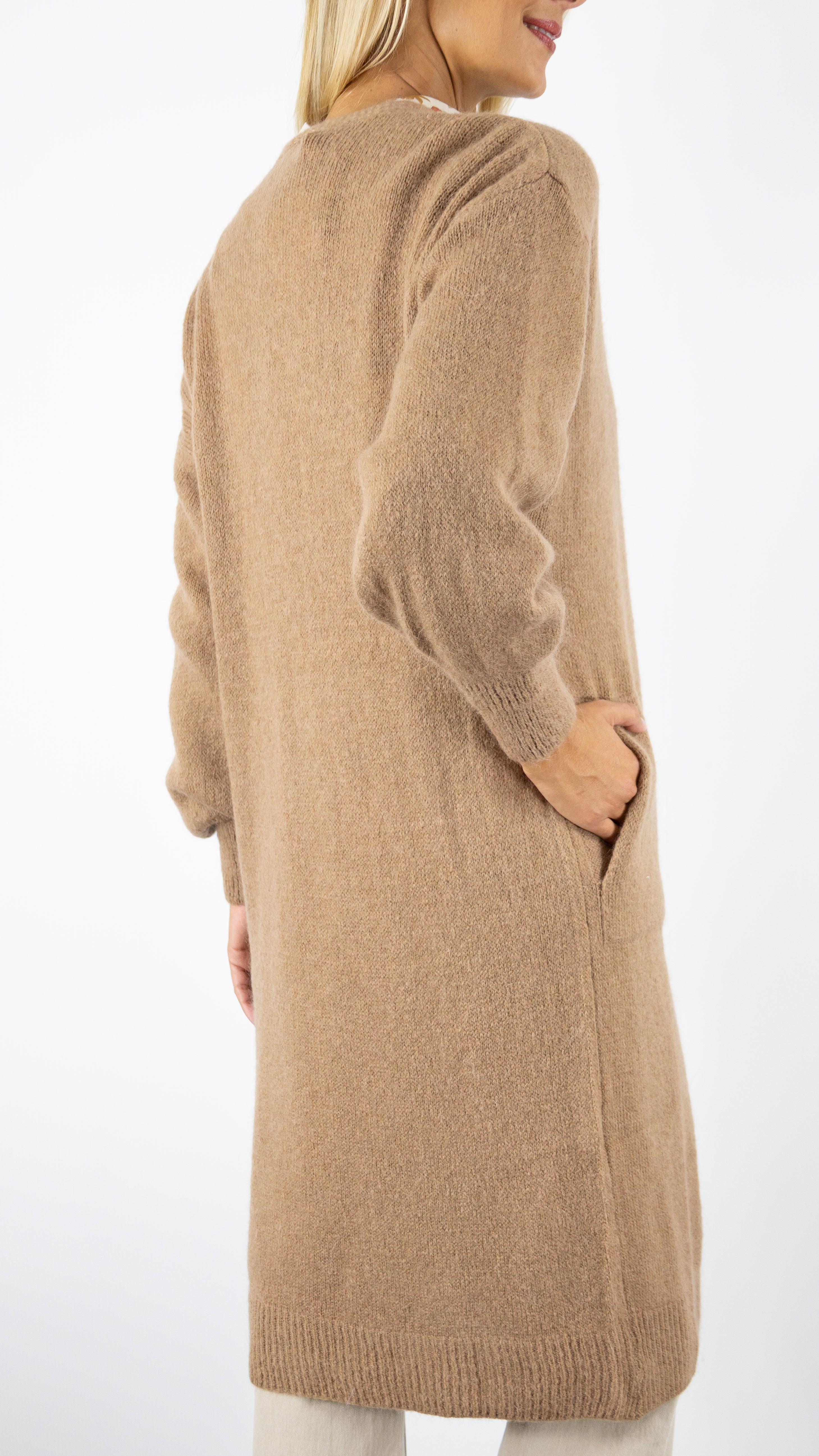 GILET LONG BORD A BORD NAIS 22577#COLOR_CAMEL