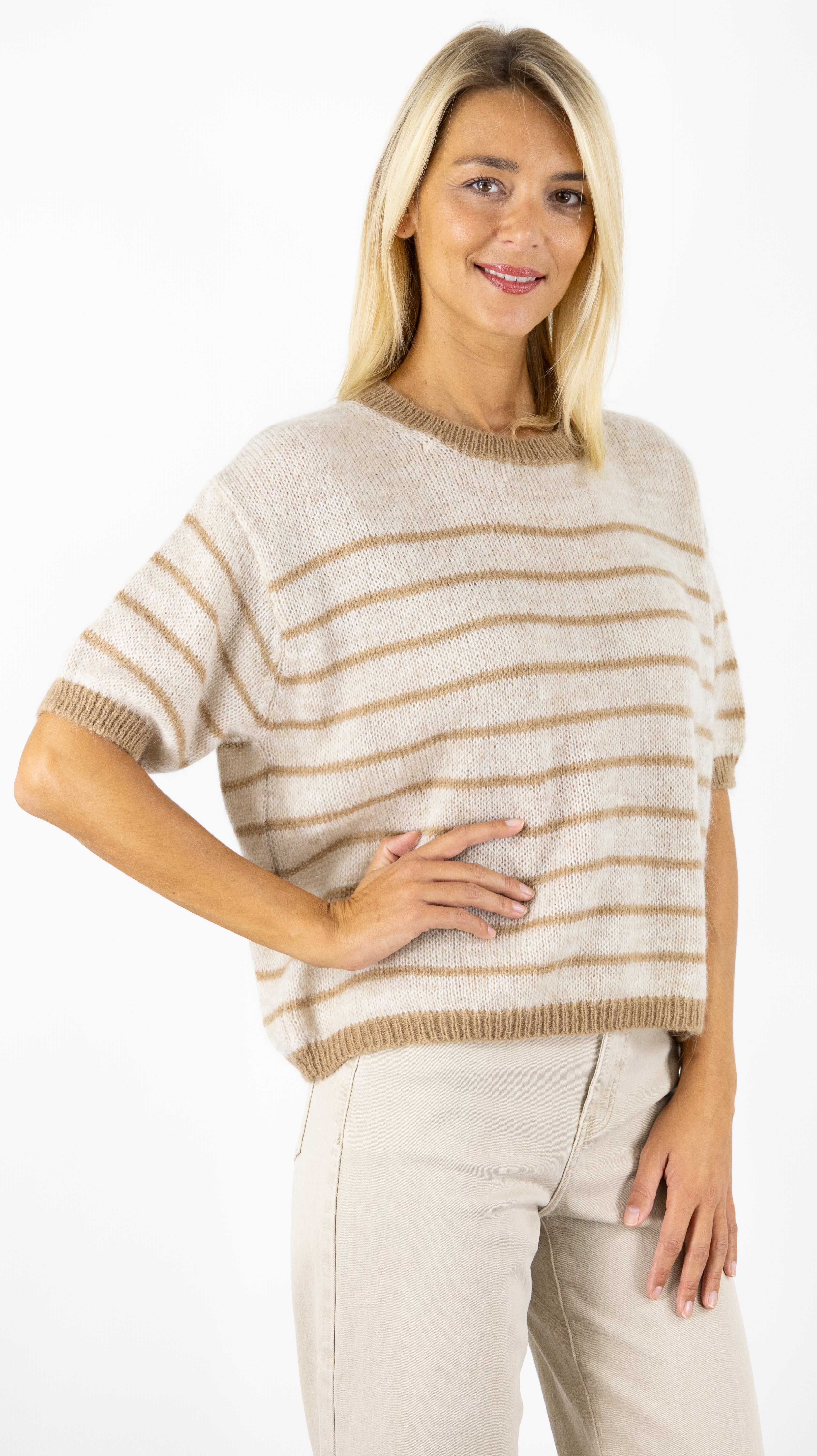 PULL RAYE CAMEL BEIGE NAIS 7525