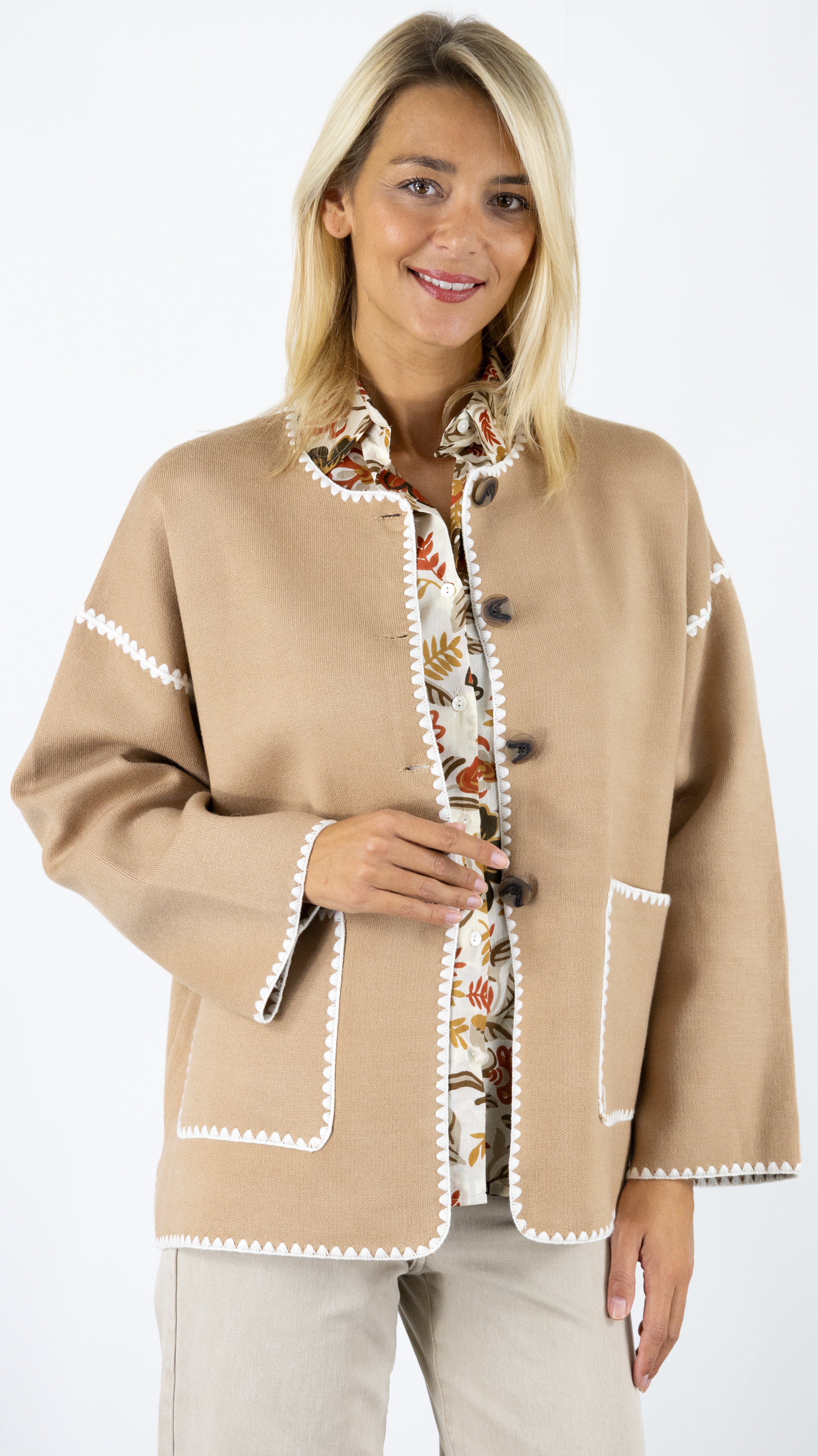 VESTE BRODEE LILI ET LALA 9988#COLOR_CAMEL