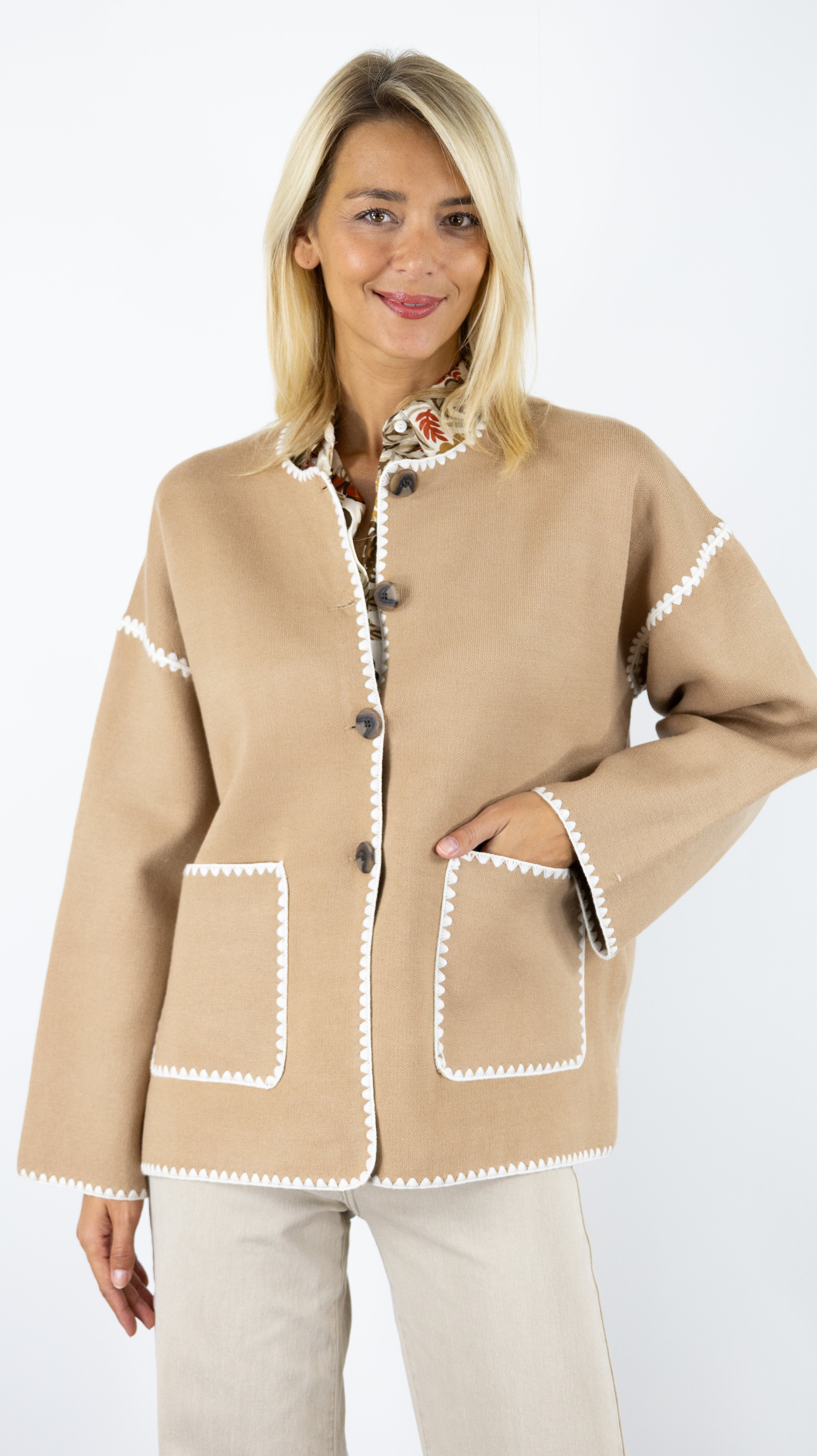 VESTE BRODEE LILI ET LALA 9988#COLOR_CAMEL