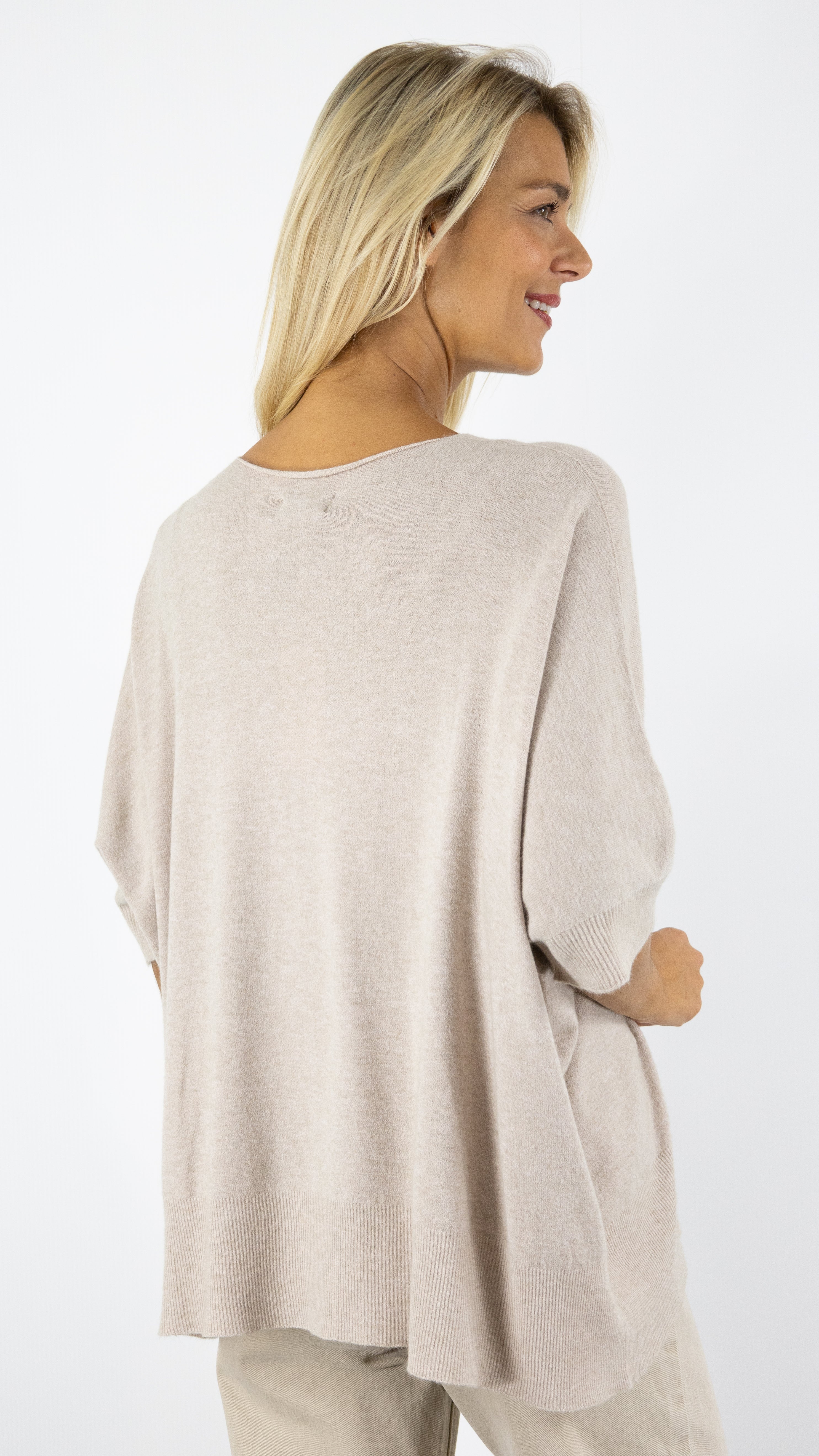 PULL V OVERSIZE BEIGE MAX & ENJOY 520124