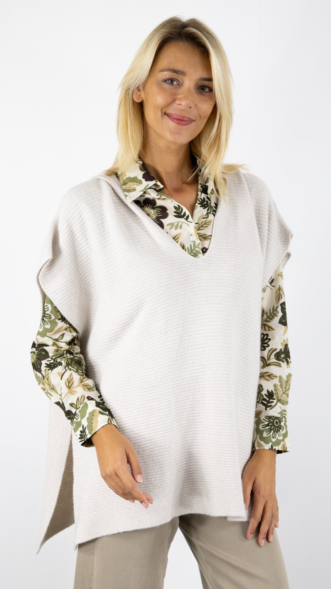 PULL PONCHO IVOIRE MAX & ENJOY 67027 