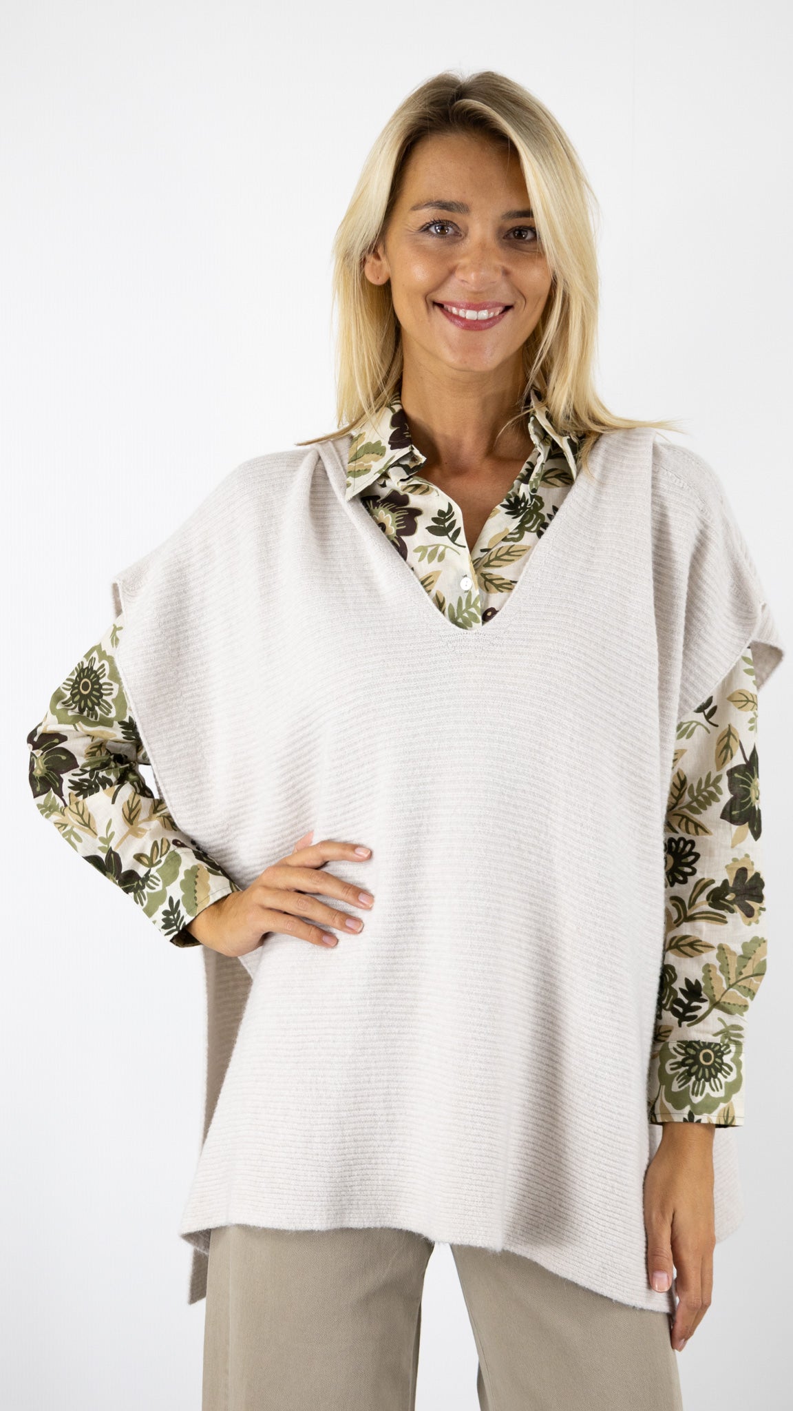 PULL PONCHO IVOIRE MAX & ENJOY 67027 