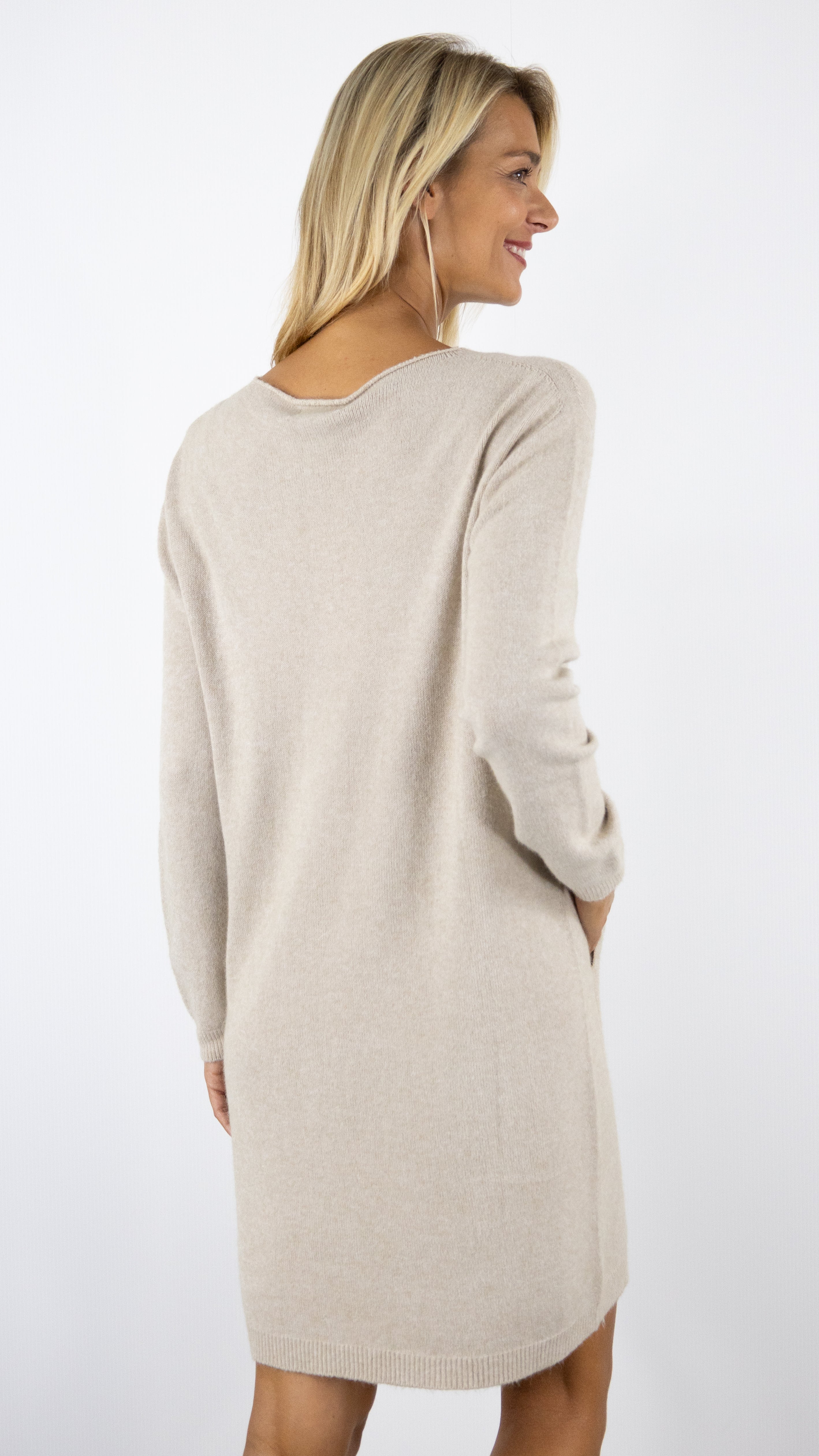 ROBE PULL COL ROND MAX & ENJOY 170135 BEIGE