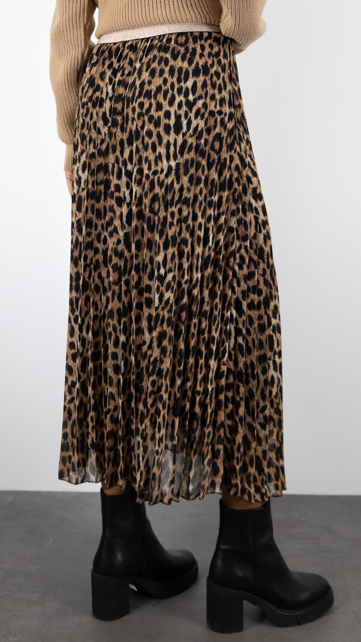 JUPE PLISSEE IMPRIME LEOPARD WHY NOT 478 