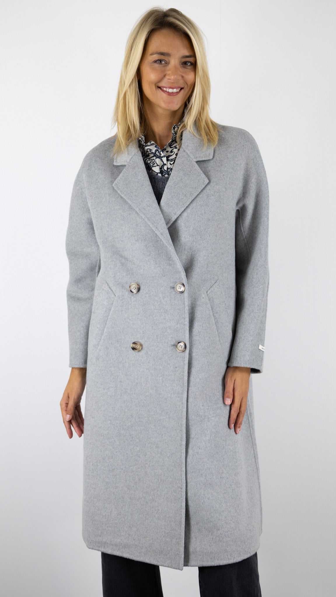 MANTEAU LONG EN LAINE GRIS  VOUS 721 