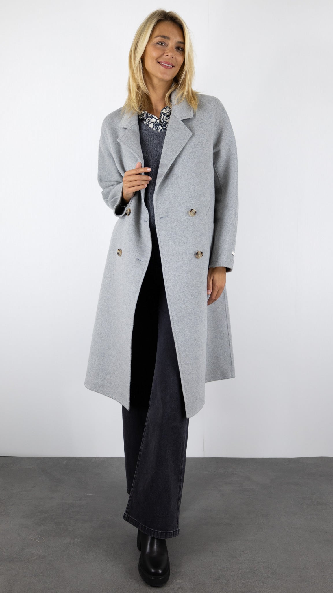 MANTEAU LONG EN LAINE GRIS  VOUS 721 