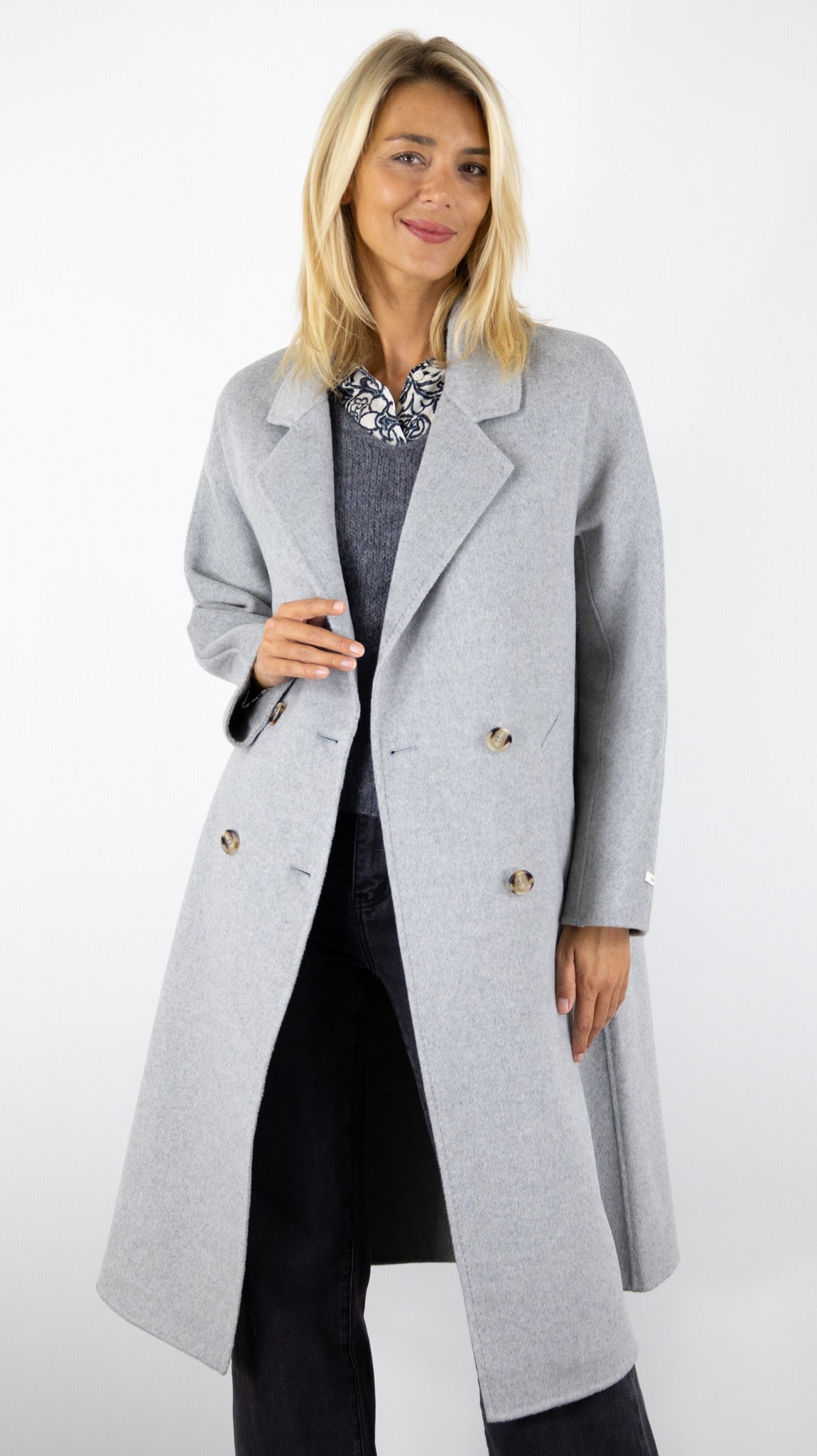 MANTEAU LONG EN LAINE GRIS  VOUS 721 