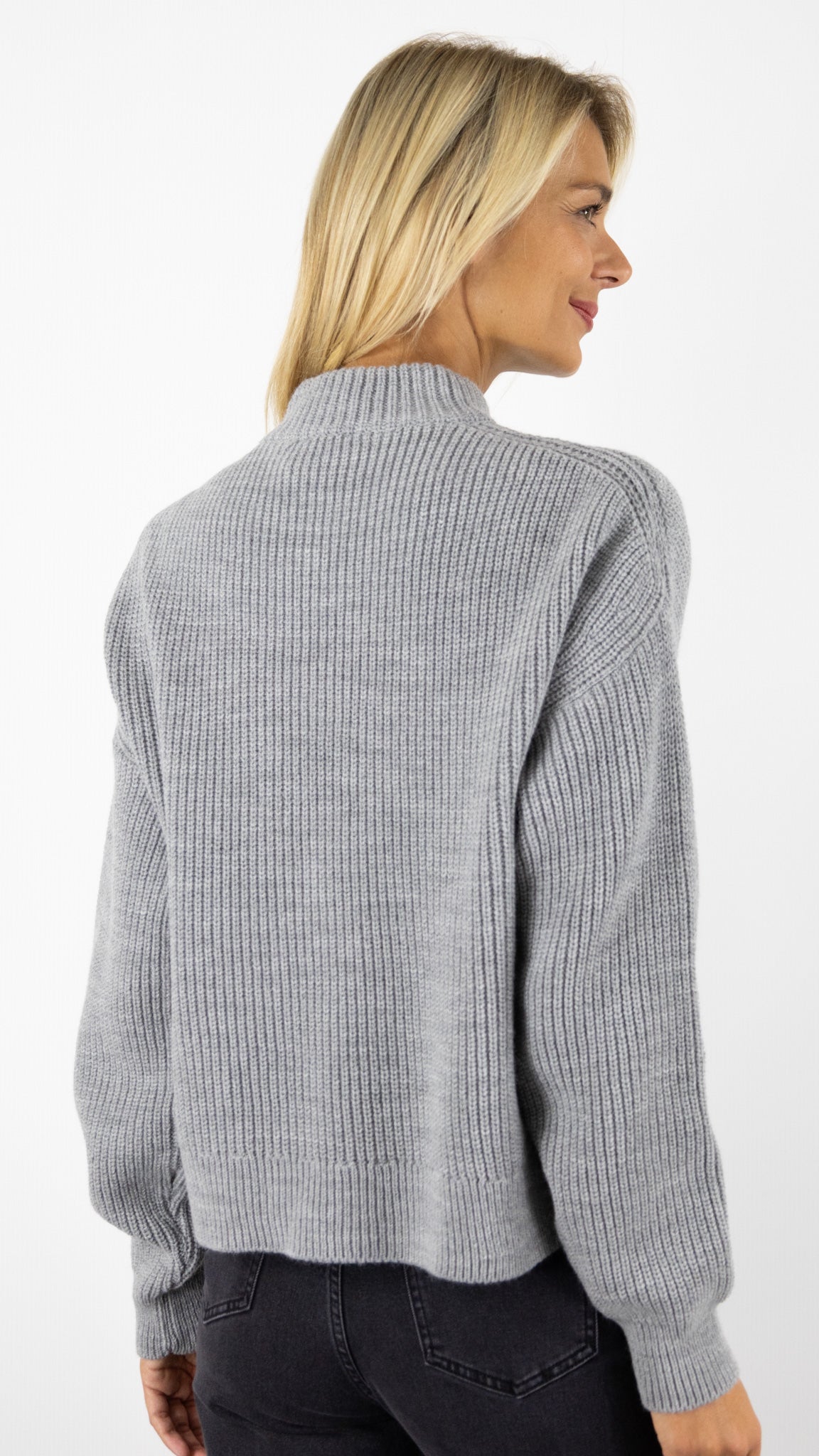 PULL COL ROND LARTEMIS AN'GE#COLOR_GRIS CHINE