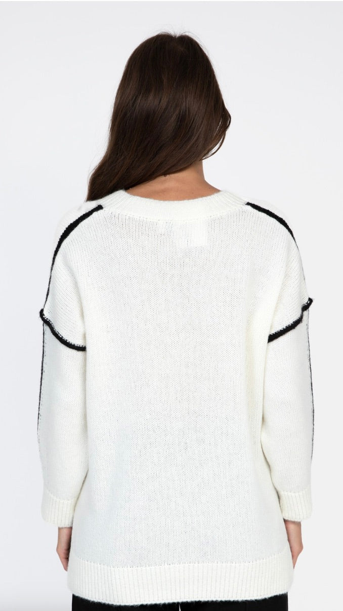 PULL V SURPIQUE LEJUPITER ANGE OFF WHITE 