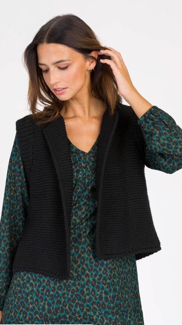 CARDIGAN SANS MANCHES ANGE LEGRINGOU NOIR