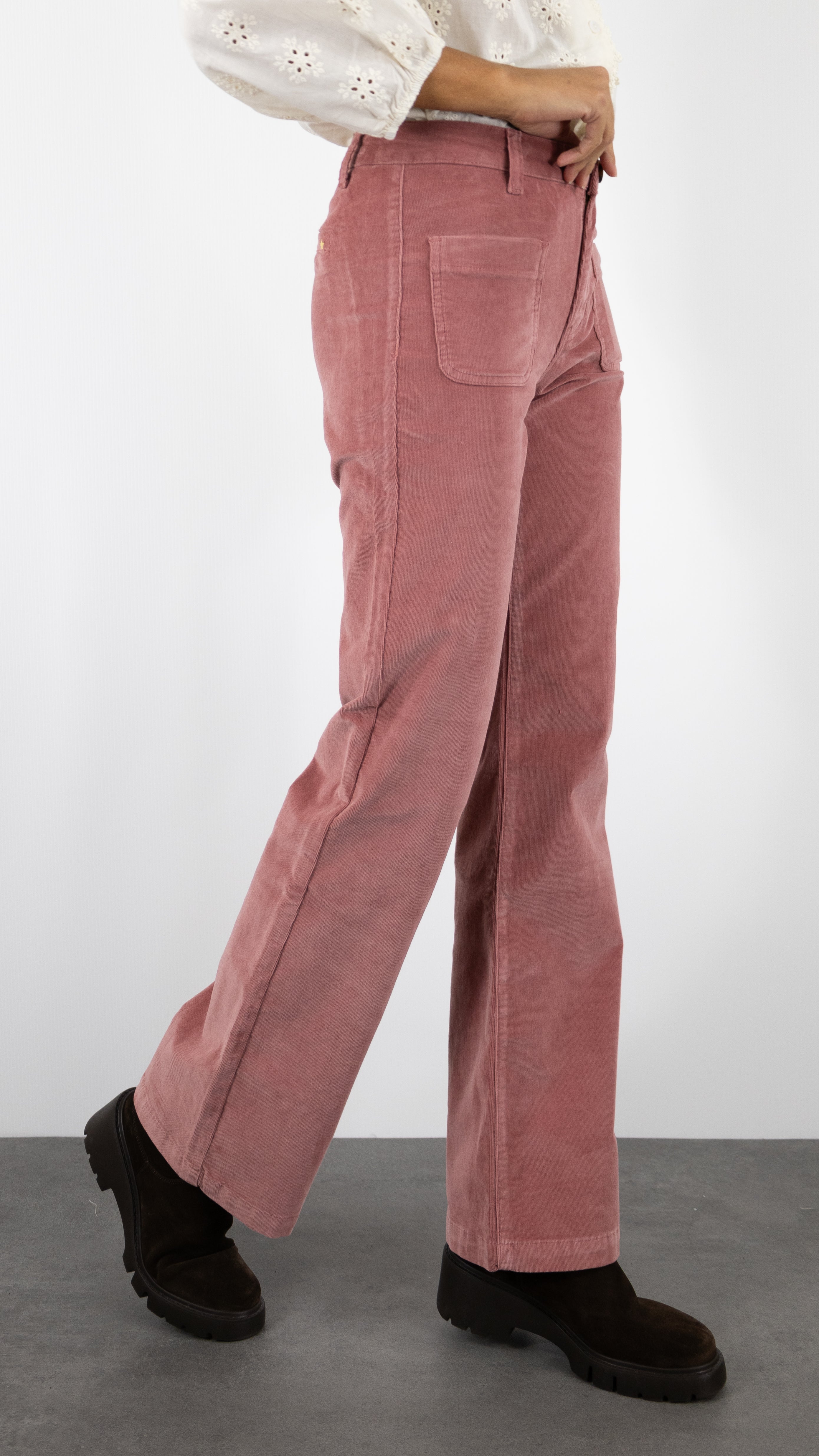 JEANS FLARE EN VELOURS PALATINE SONNY LA PETITE ETOILE#COLOR_42/VIEUX ROSE