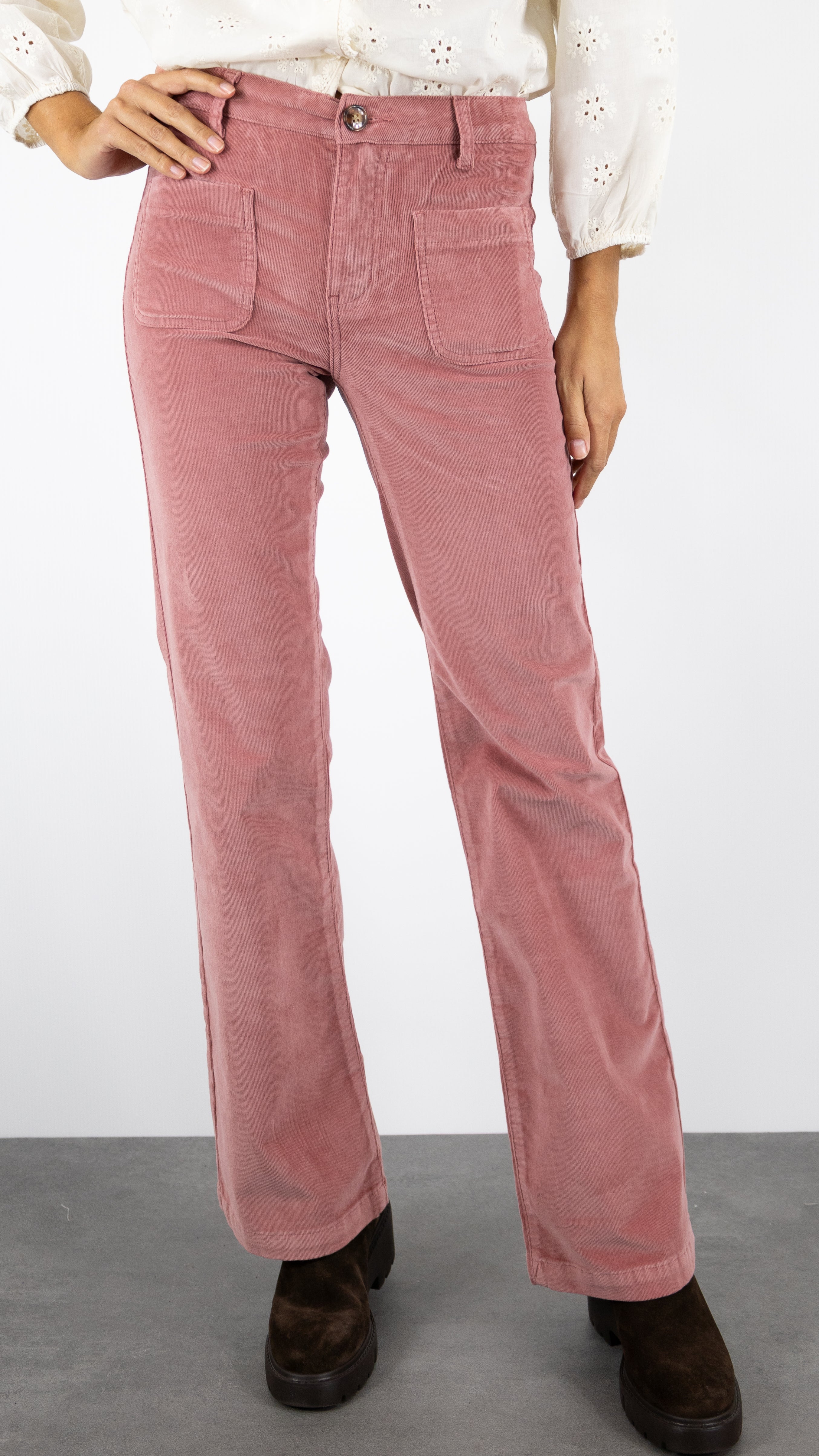 JEANS FLARE EN VELOURS PALATINE SONNY LA PETITE ETOILE#COLOR_42/VIEUX ROSE