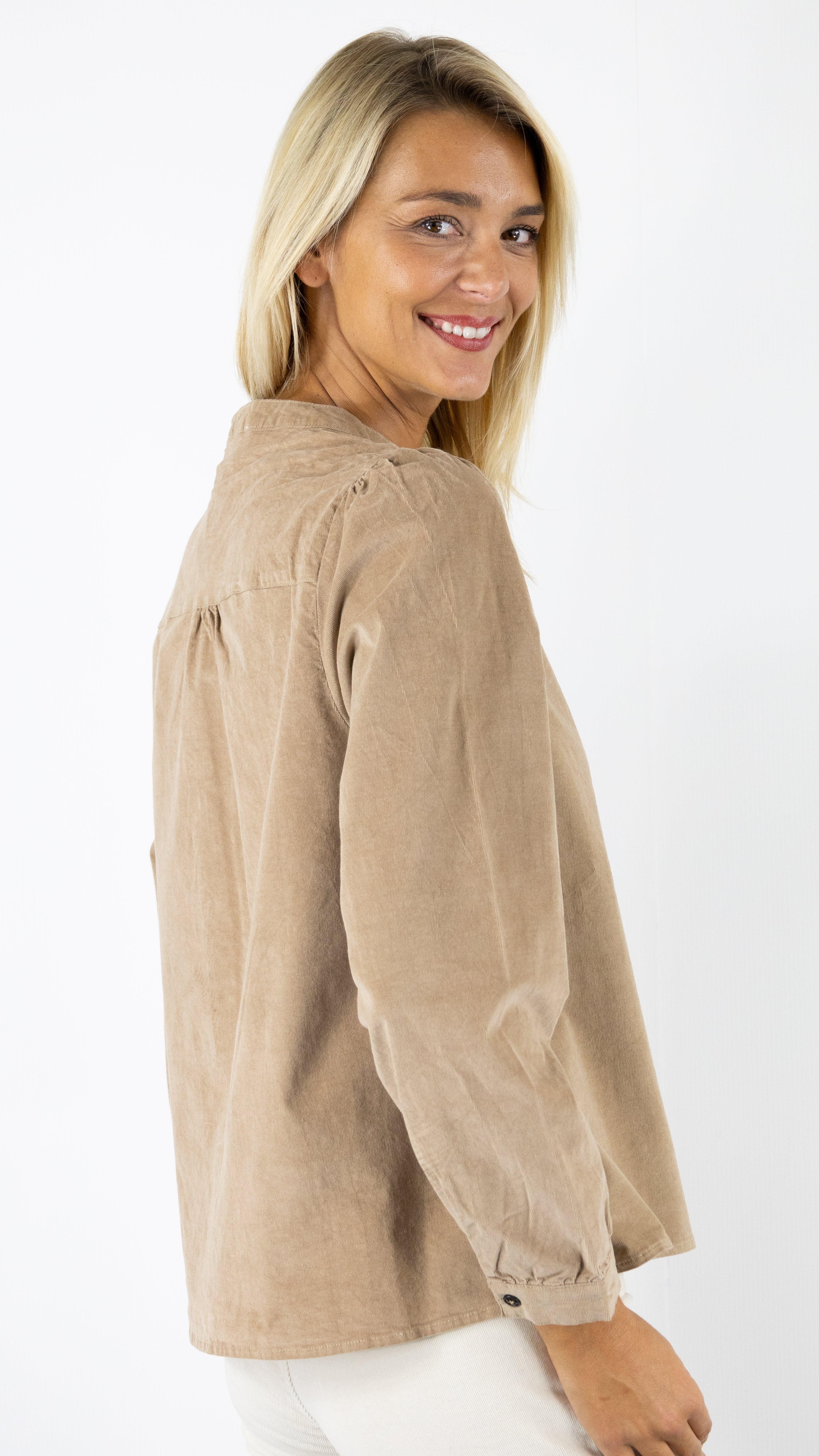 BLOUSE EN VELOURS MILLERAIES LA PETITE ETOILE BLONDIE BEIGE