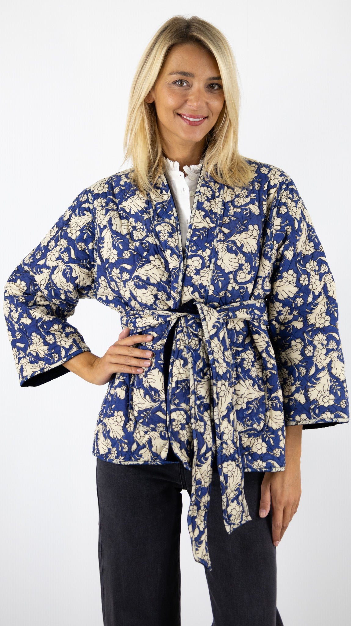 VESTE KIMONO REVERSIBLE 66330 VOUS MARINE