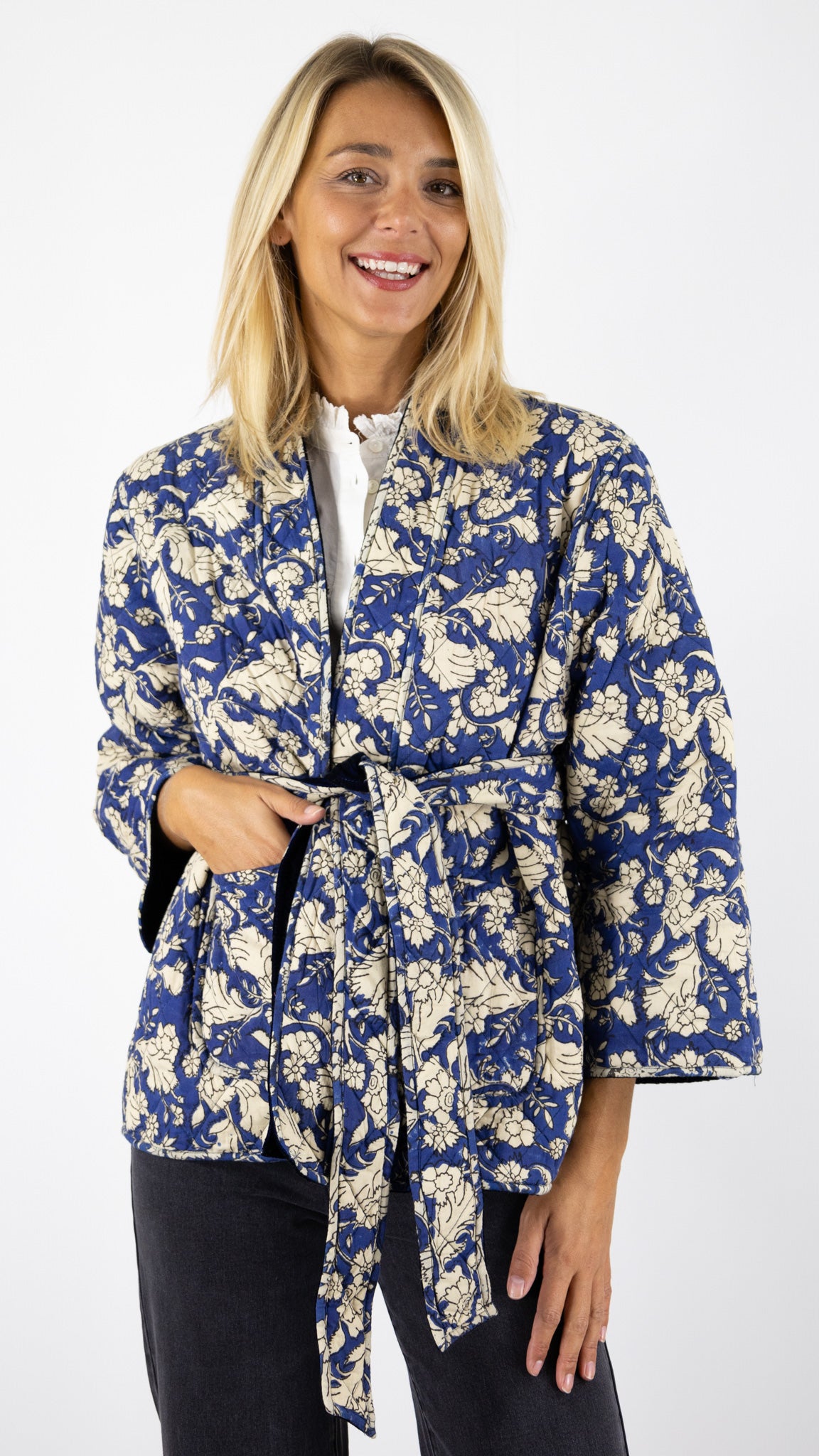 VESTE KIMONO REVERSIBLE 66330 VOUS MARINE