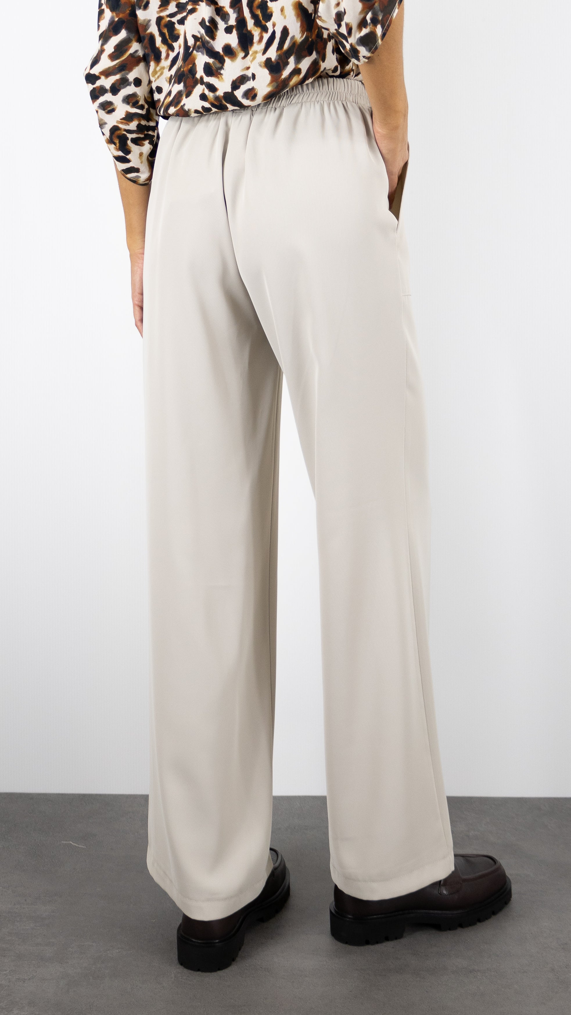 PANTALON SOUPLE TAILLE DOS ELASTIQUE JAMBES LARGES EMA BLUE'S TYMO#COLOR_BEIGE