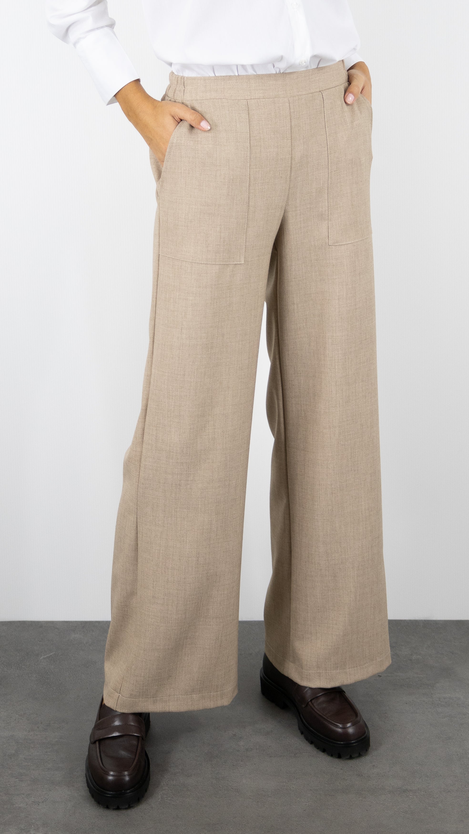 PANTALON EN TWEED LARGE BEIGE EMA BLUE'S TYMO