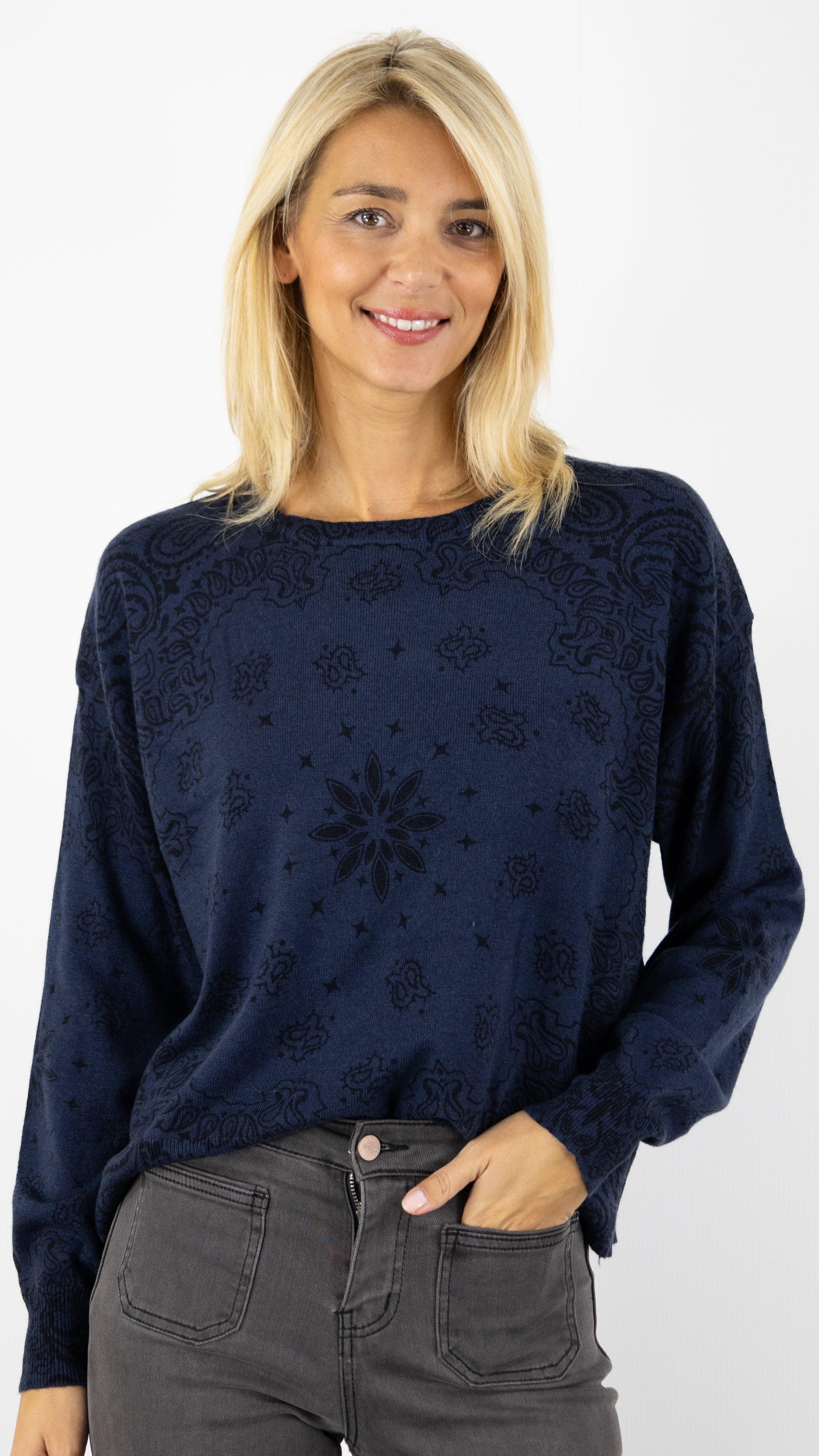 PULL IMPRIME BANDANA ADORE EDMOND#COLOR_MINUIT/MARINE