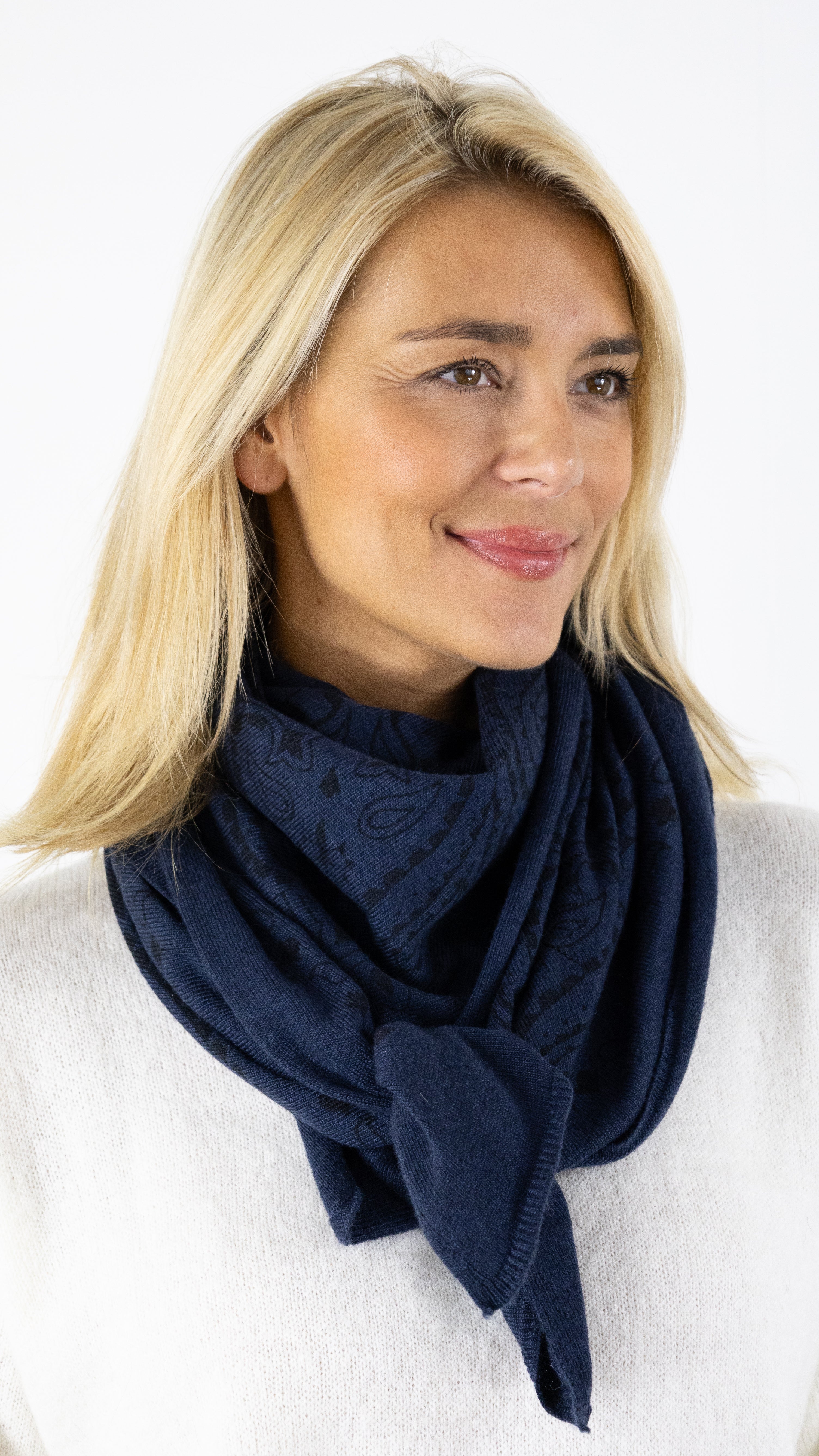 FOULARD IMPRIME BANDANA ADORE ELIA#COLOR_MINUIT/MARINE