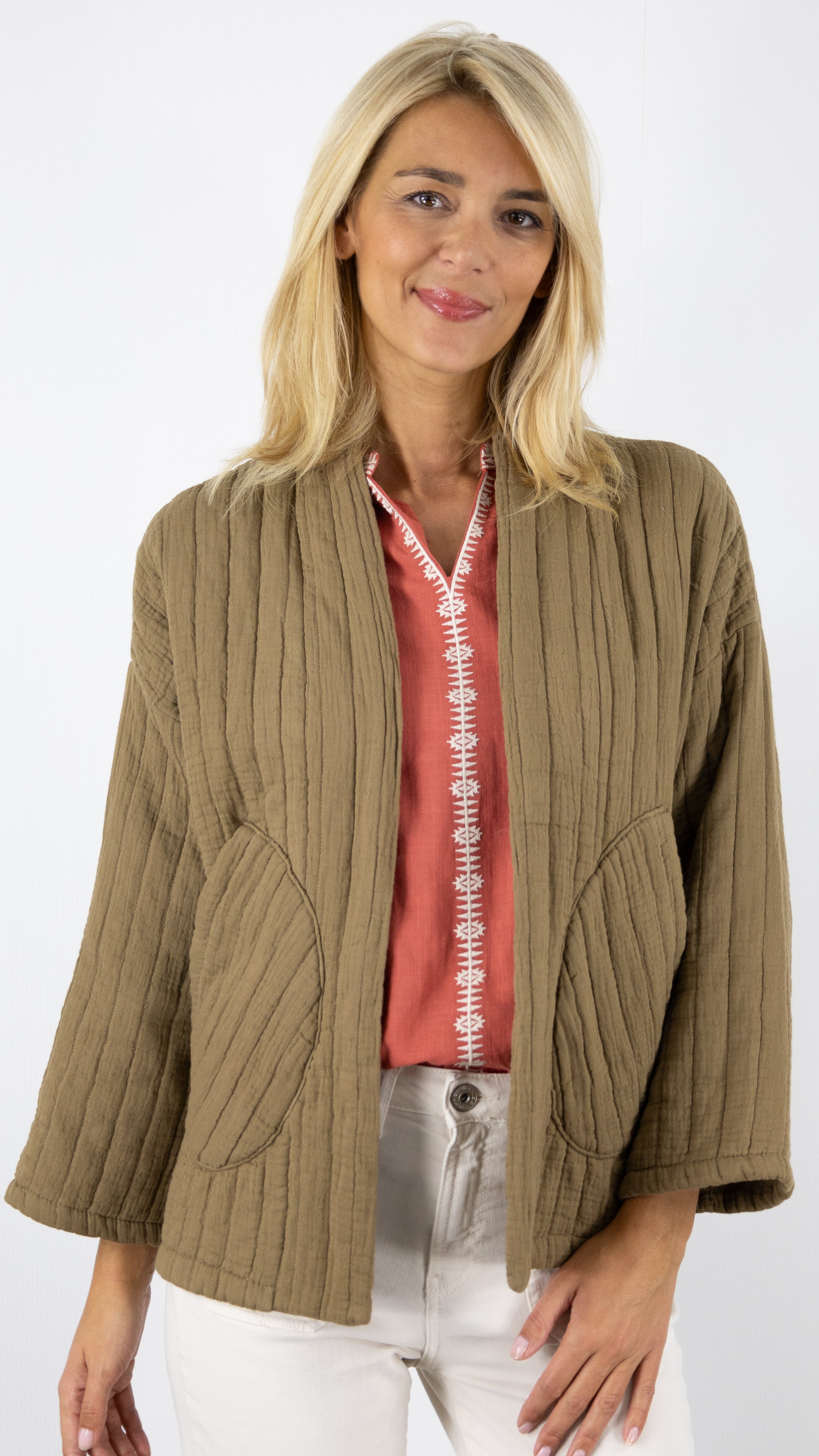 VESTE MATELASSEE KIMONO WHY NOT 468 CAMEL