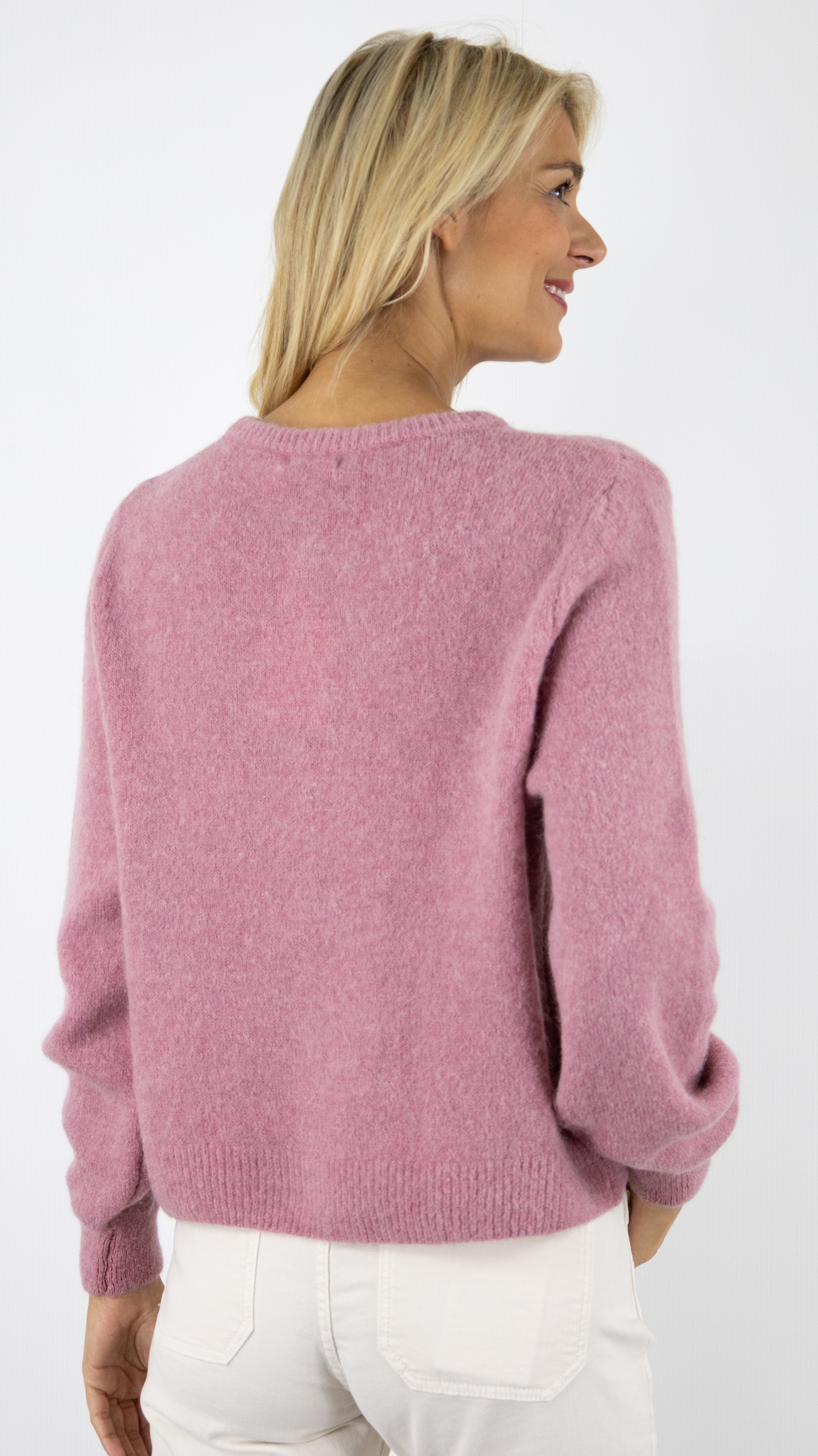 CARDIGAN EN ALPAGA NAIS 7517#COLOR_VIEUX ROSE