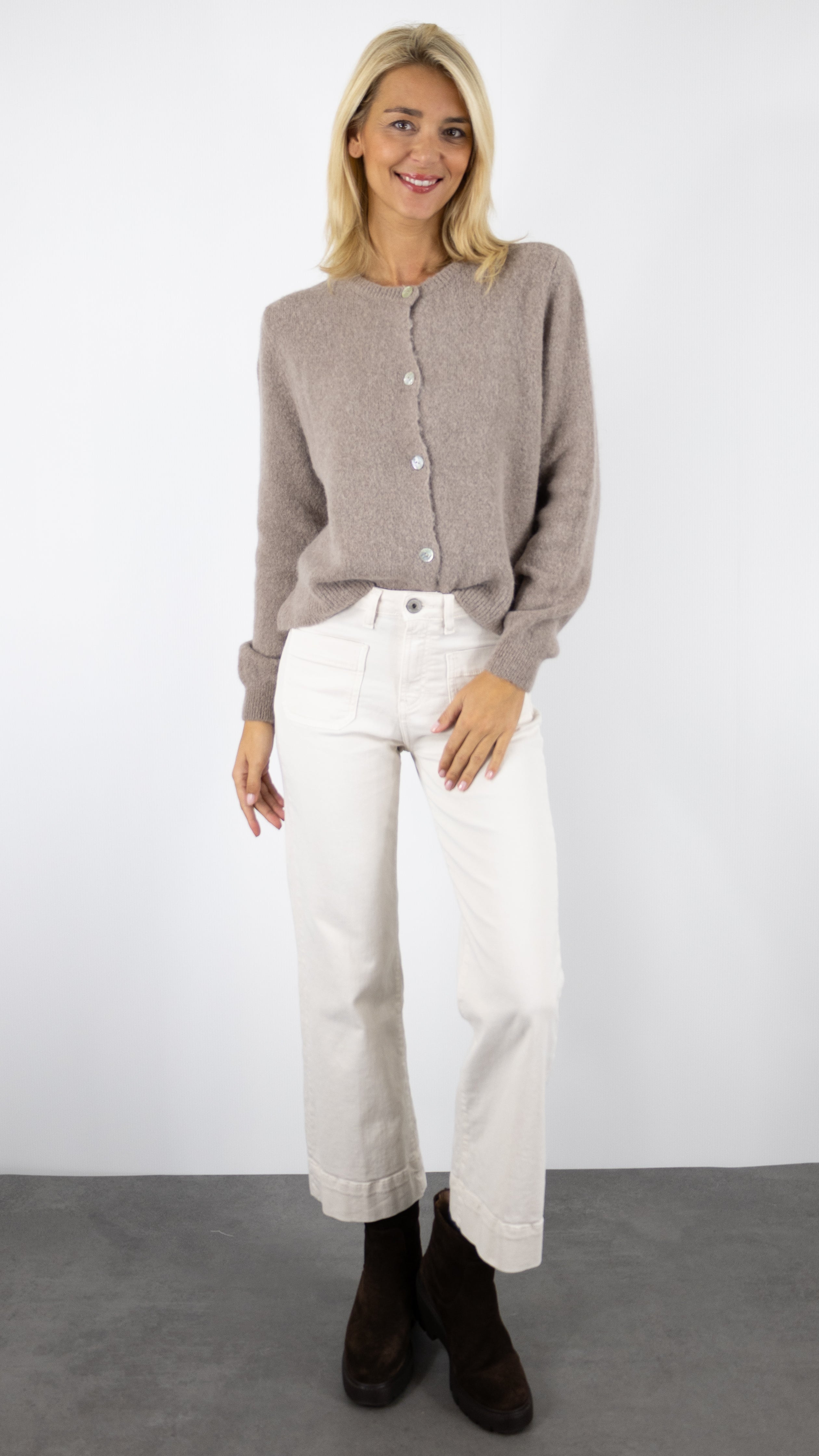 CARDIGAN EN ALPAGA NAIS 7517#COLOR_TAUPE