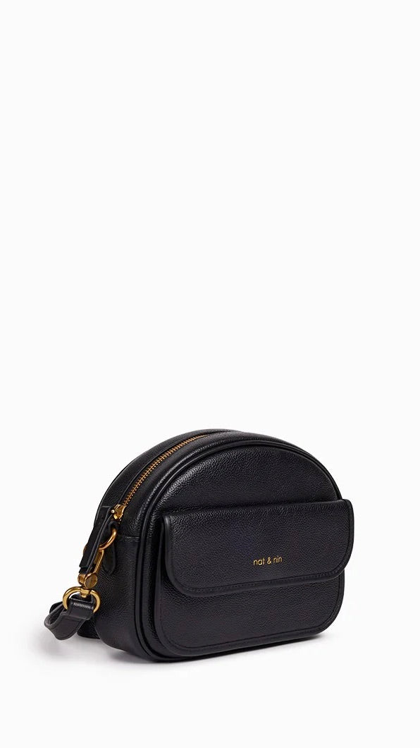 SAC BESACE BANDOULIERE CUIR JUDY NAT ET NIN#COLOR_NOIR GRAINE