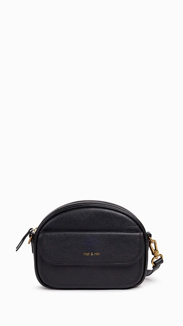 SAC BESACE BANDOULIERE CUIR JUDY NAT ET NIN#COLOR_NOIR GRAINE