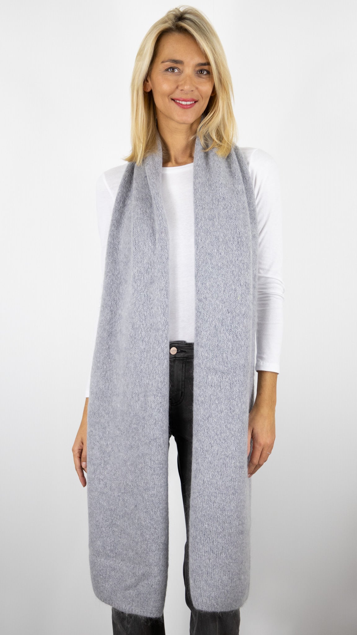 GRANDE ECHARPE AVEC DU MOHAIR NAIS 11053#COLOR_GRIS CLAIR