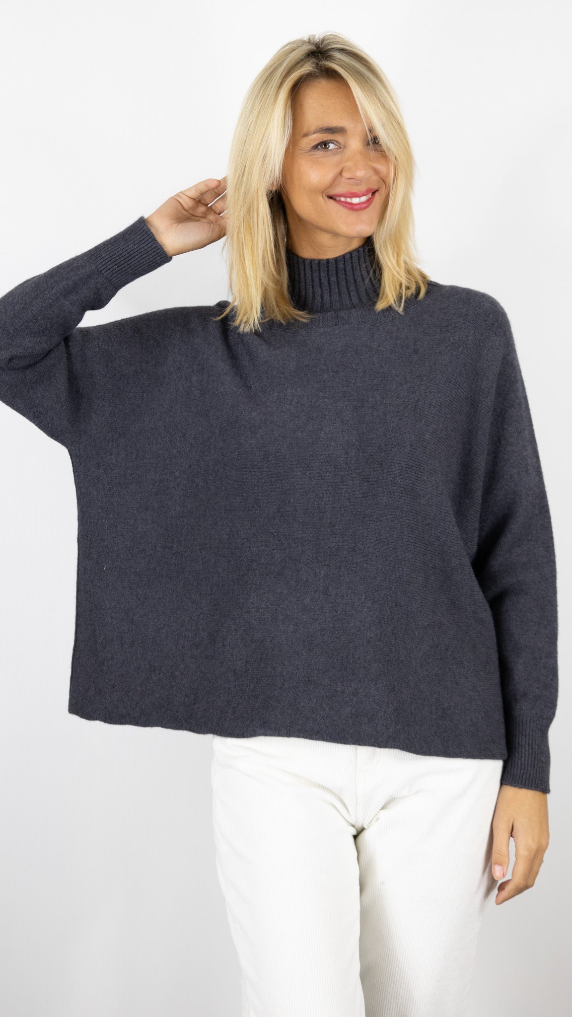 PULL COL MONTANT OVERSIZE ALEXANDRE LAURENT C8786#COLOR_ANTRA