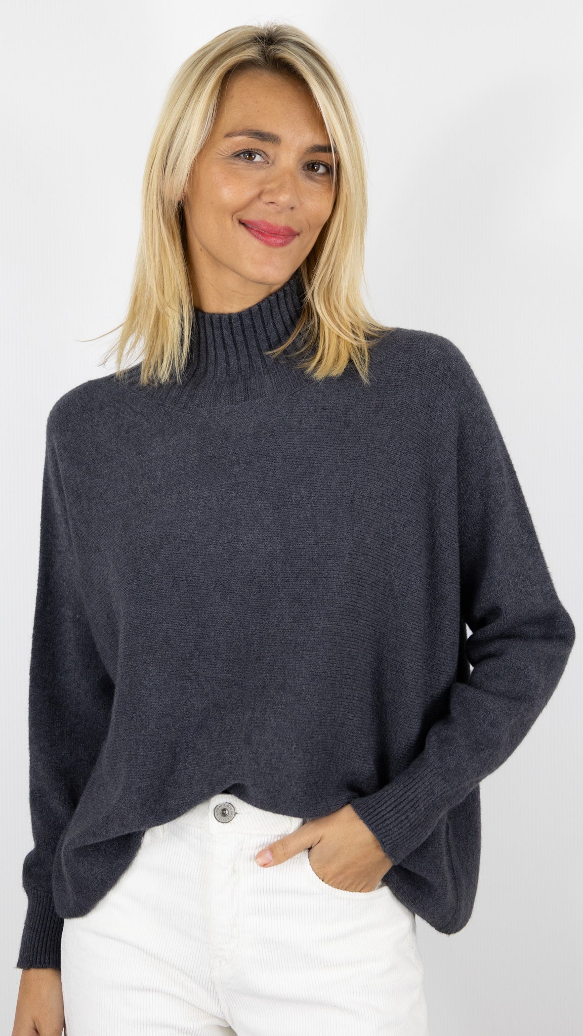 PULL COL MONTANT OVERSIZE ALEXANDRE LAURENT C8786#COLOR_ANTRA