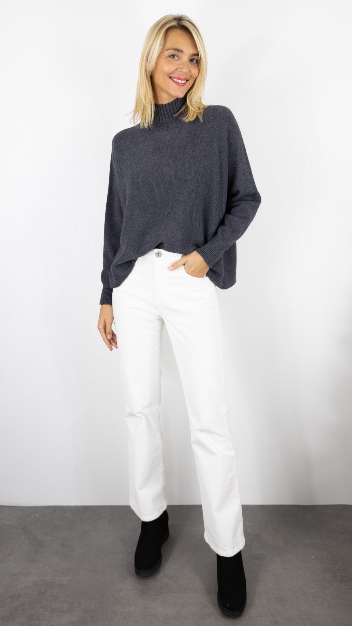 PULL COL MONTANT OVERSIZE ALEXANDRE LAURENT C8786#COLOR_ANTRA