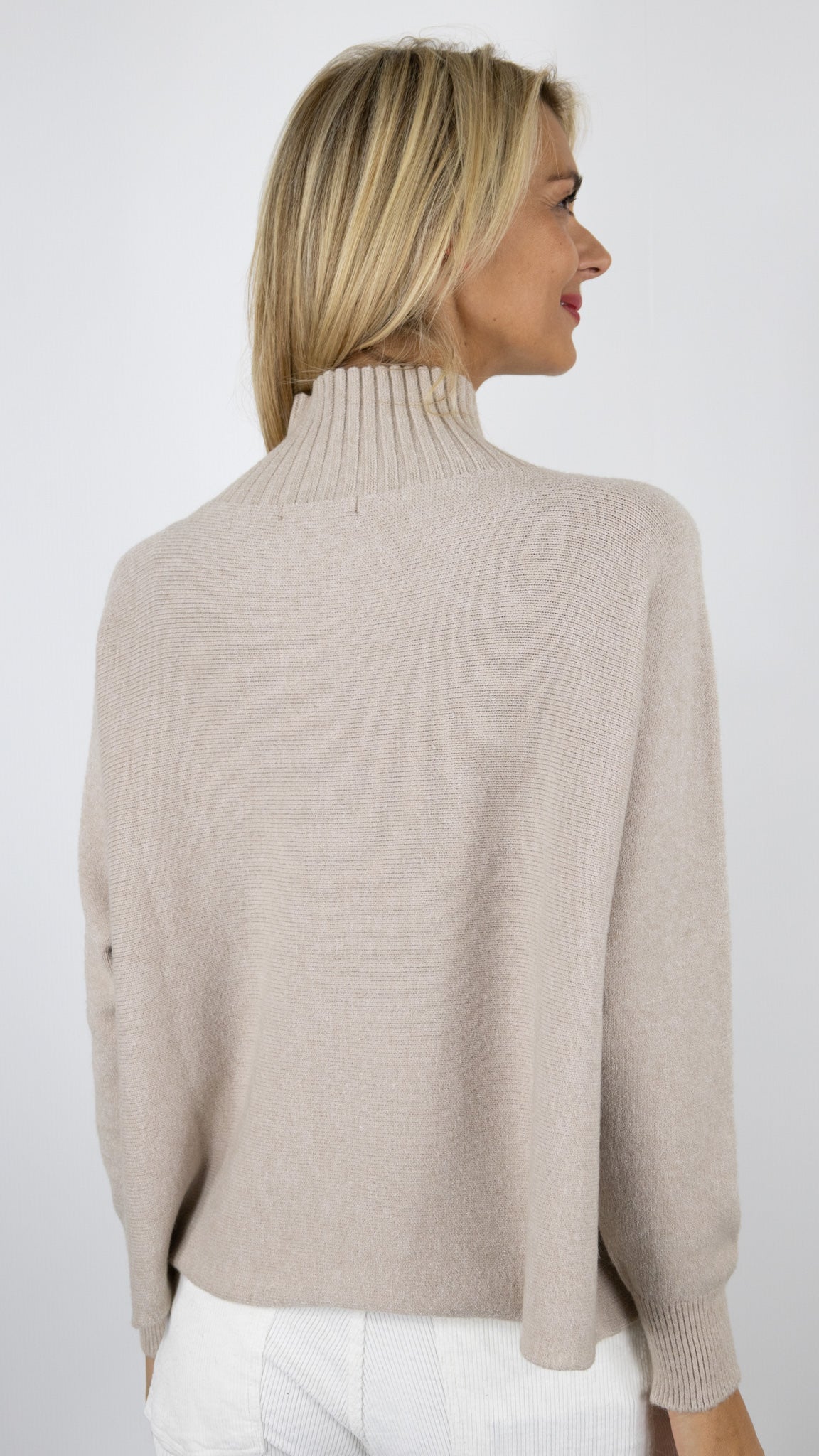 PULL COL MONTANT OVERSIZE ALEXANDRE LAURENT C8786#COLOR_BEIGE FONCE