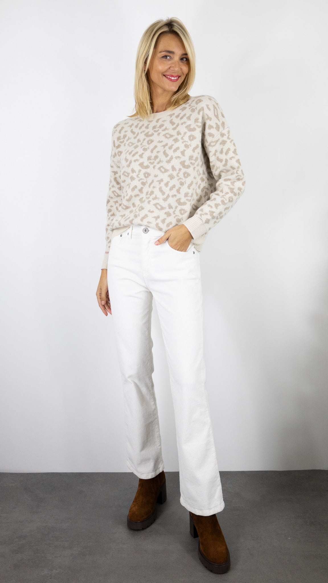 PULL LEOPARD BEIGE STUDIO PARISIEN 24577 