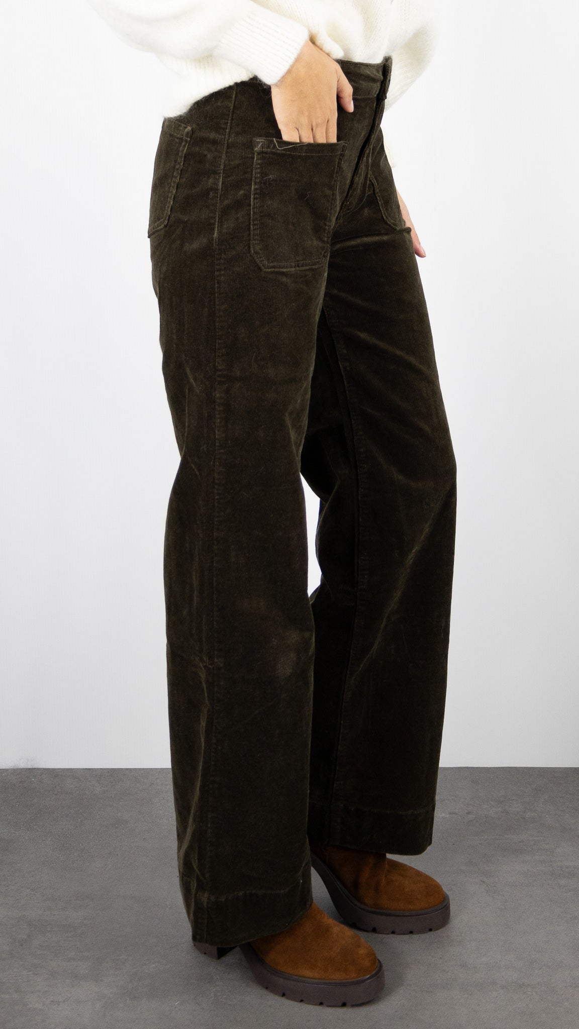 PANTALON LARGE EN VELOURS PALATINE STUDIO PARISIEN 9251 MARRON