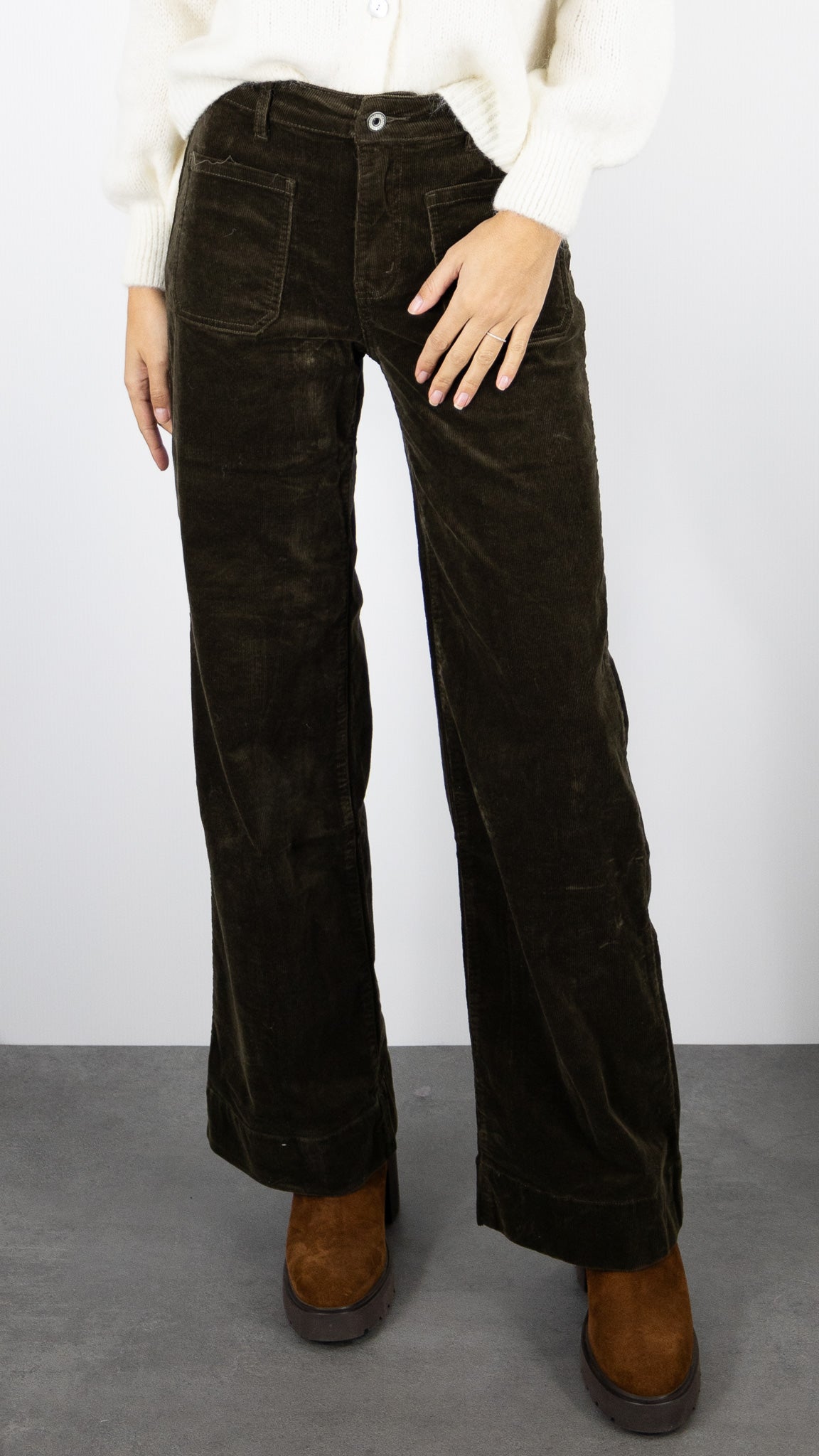 PANTALON LARGE EN VELOURS PALATINE STUDIO PARISIEN 9251 MARRON