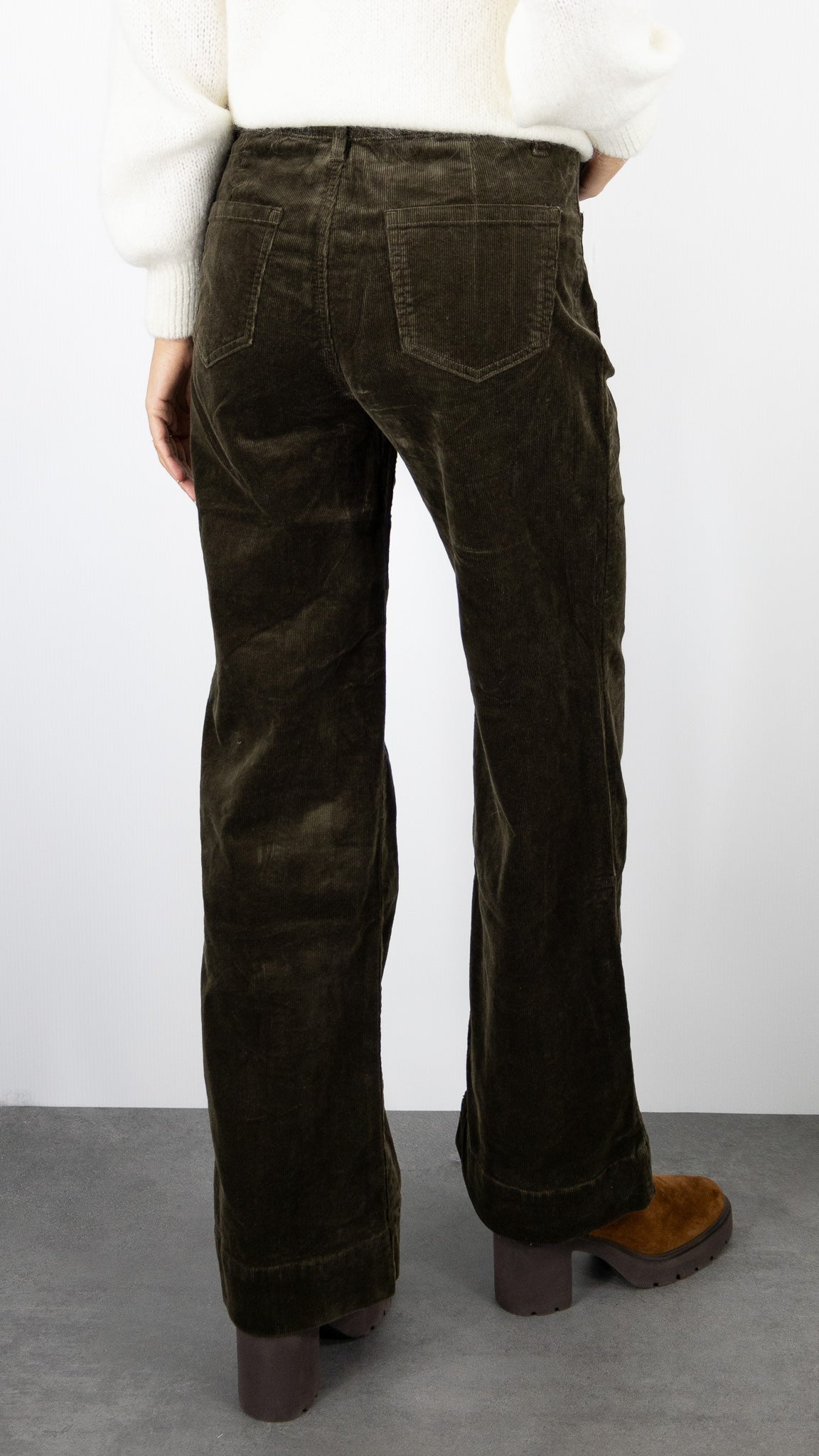 PANTALON LARGE EN VELOURS PALATINE STUDIO PARISIEN 9251 MARRON