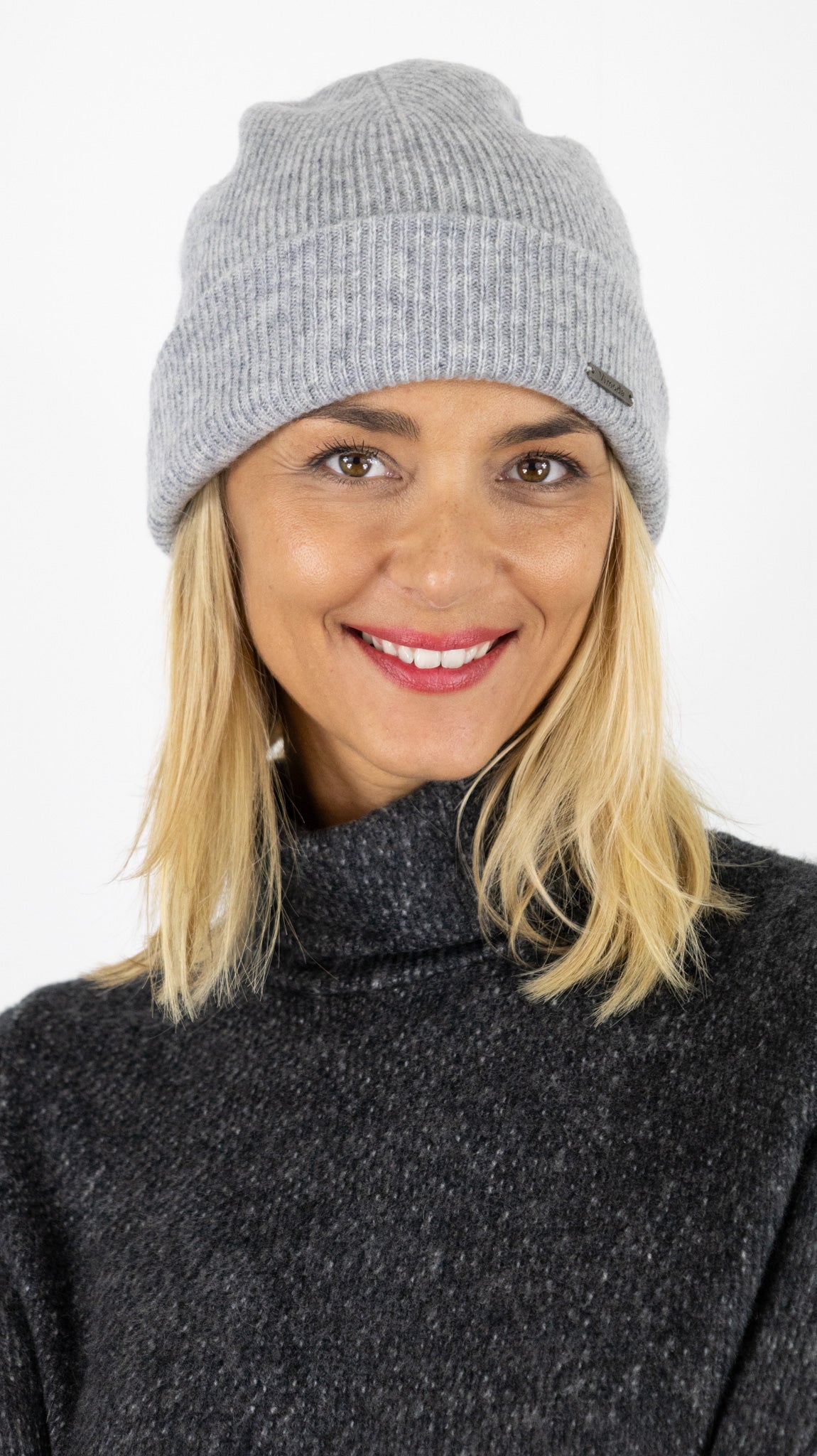 BONNET A REVERS EN LAINE VIMODA 1769#COLOR_GRIS CLAIR