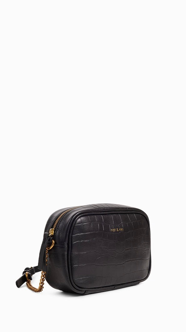 SAC EN CUIR NOIR NAT&NIN GERI CAMERA BAG