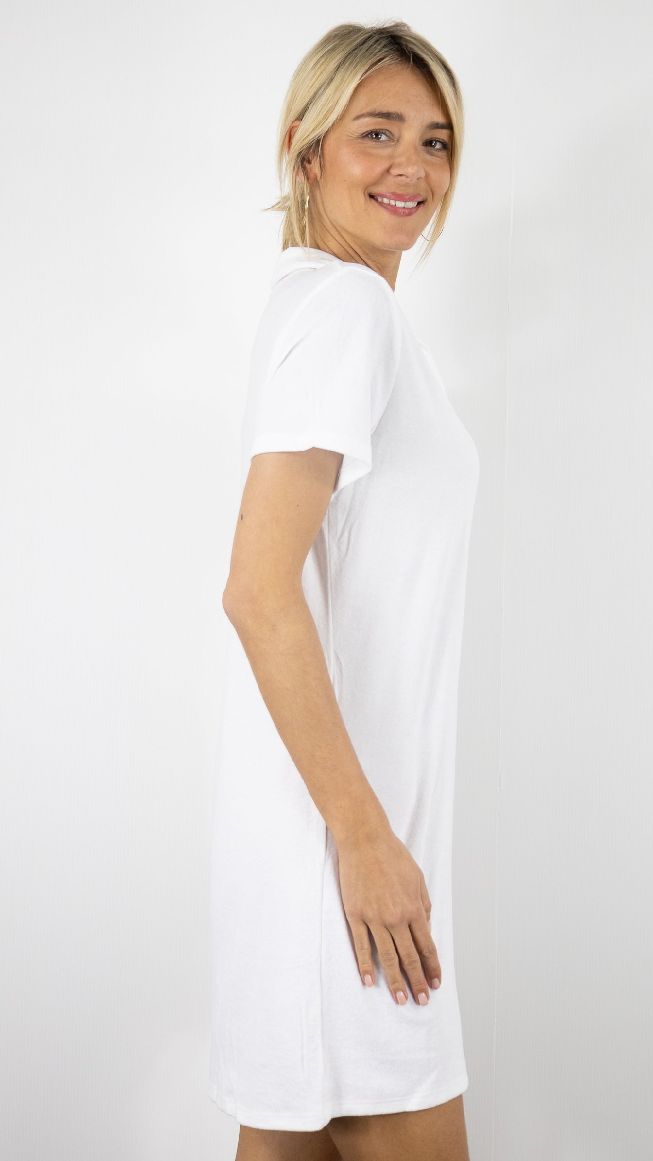 ROBE POLO EPONGE FEMME ANONYM ALBANE#COLOR_BLANC