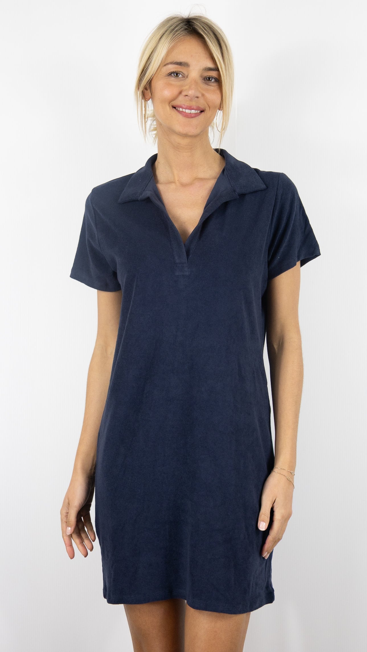 ROBE POLO EPONGE FEMME ANONYM ALBANE#COLOR_MARINE