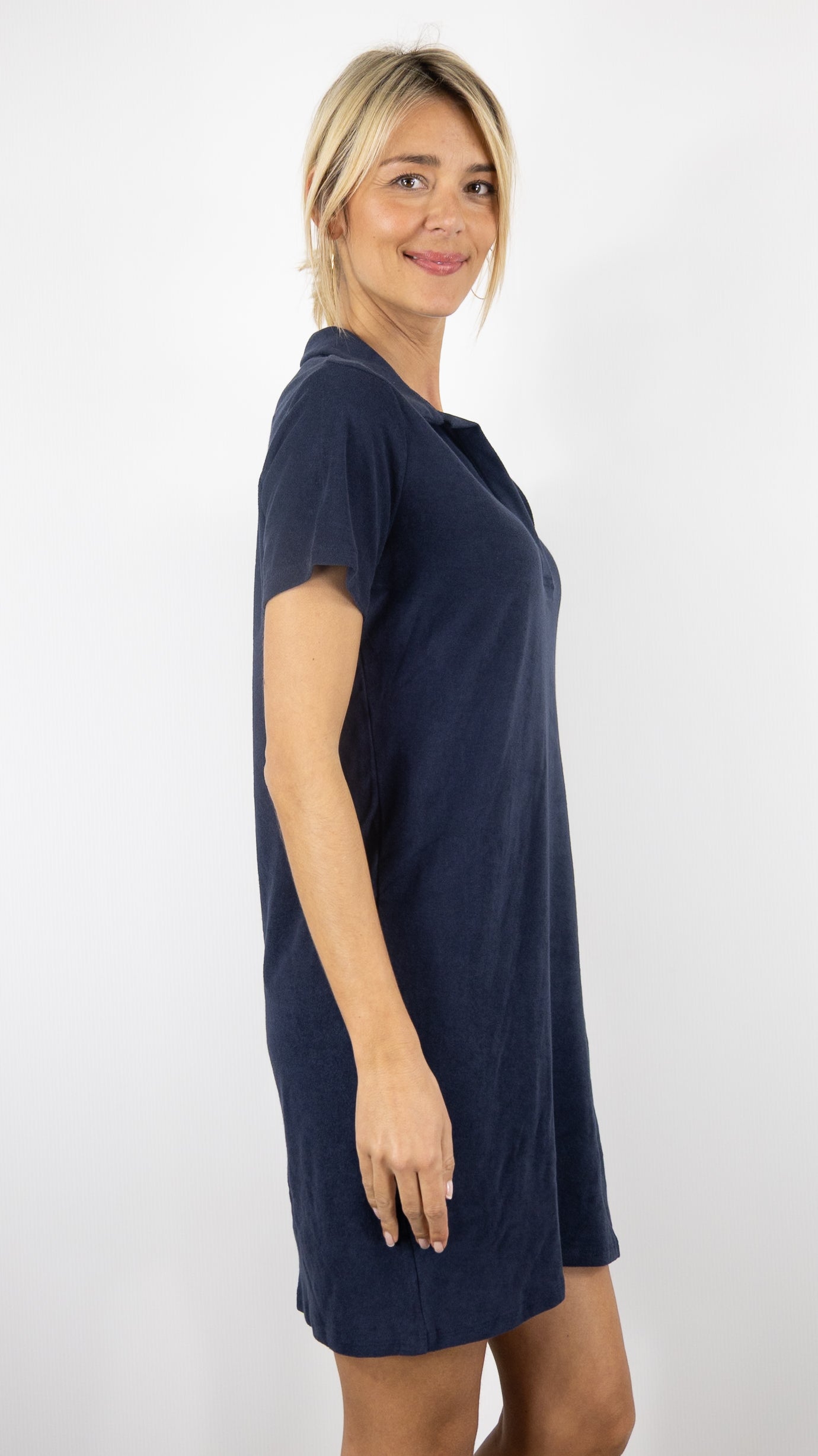 ROBE POLO EPONGE FEMME ANONYM ALBANE#COLOR_MARINE