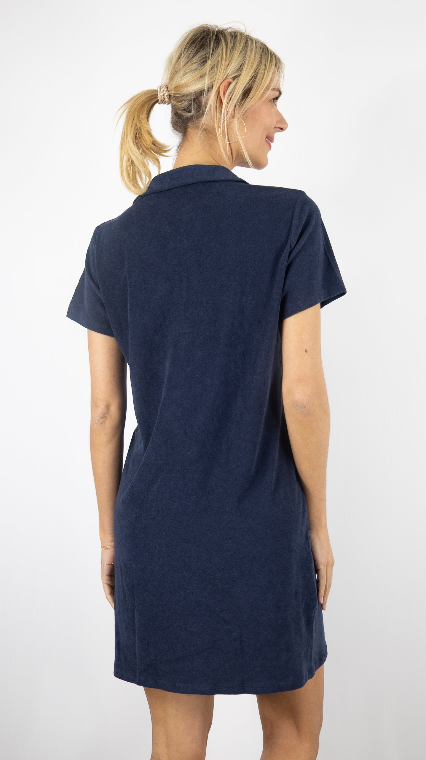 ROBE POLO EPONGE FEMME ANONYM ALBANE#COLOR_MARINE